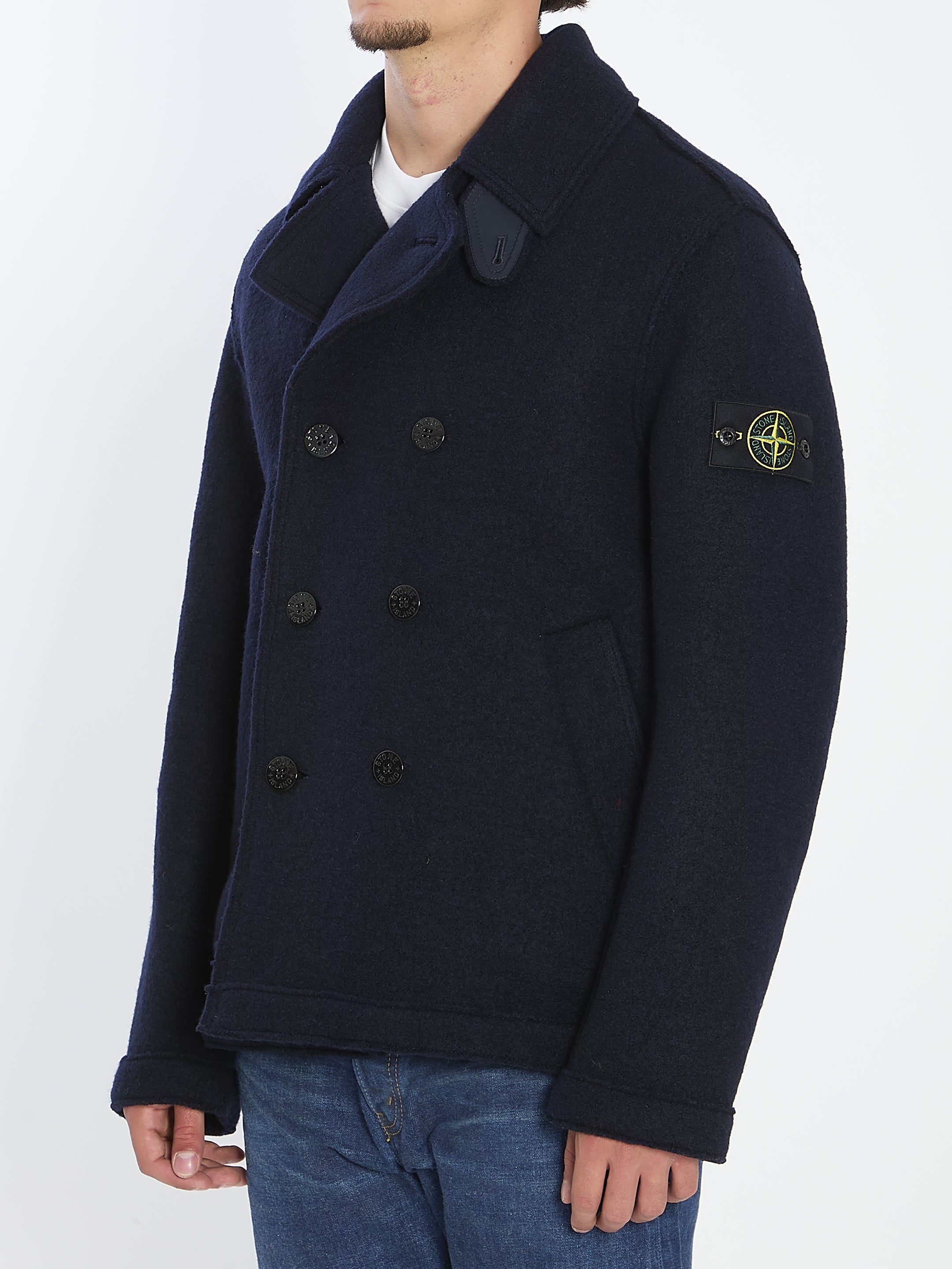 STONE ISLAND Wool Outerwear with Notch Lapels - Size L