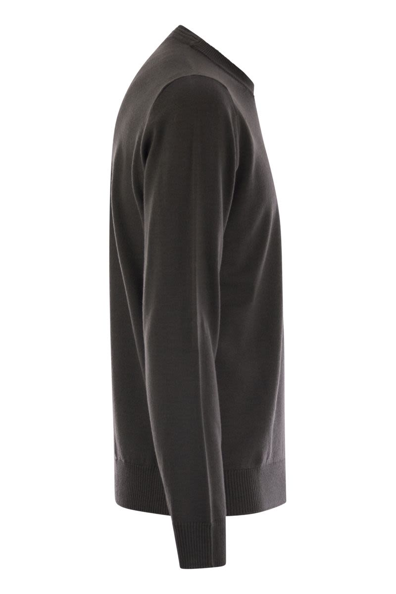 STONE ISLAND Crew Neck Sweater with Compass Badge - Men