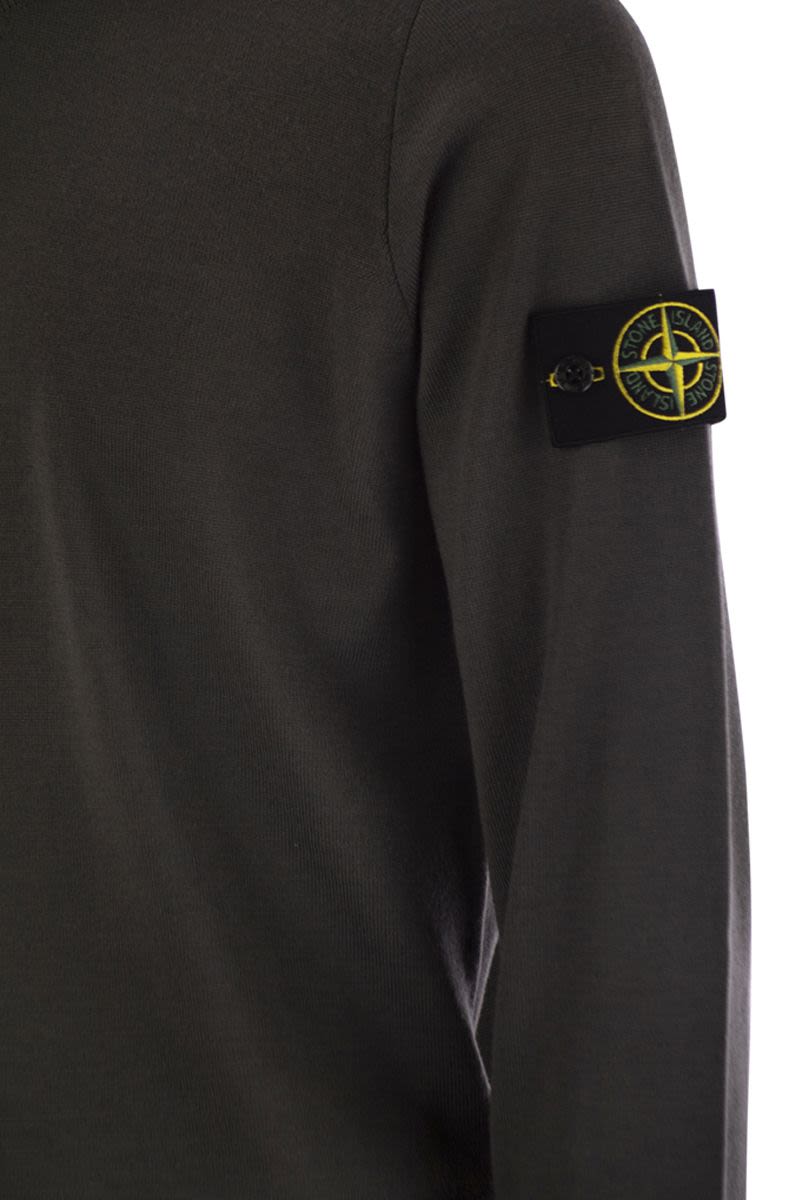 STONE ISLAND Crew Neck Sweater with Compass Badge - Men