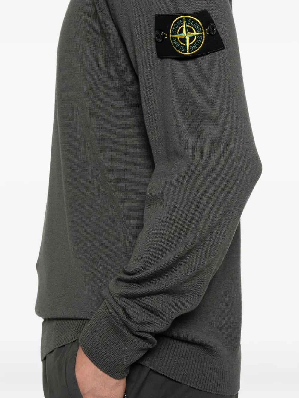 STONE ISLAND Crew Neck Sweater with Compass Badge - Men