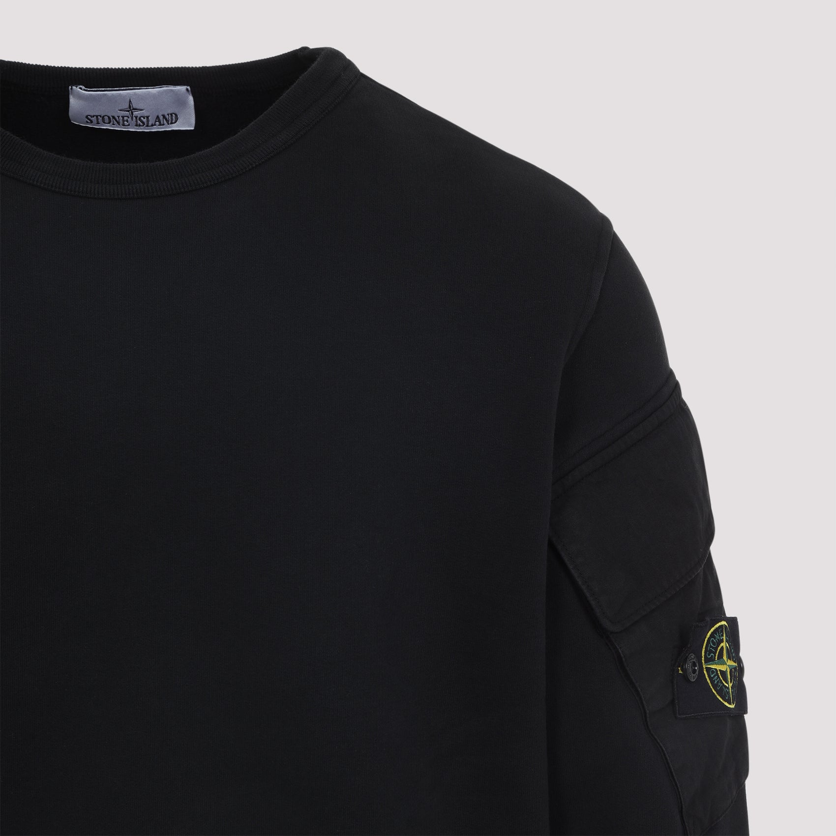 STONE ISLAND Crew-Neck Sweatshirt with Sleeve Pockets