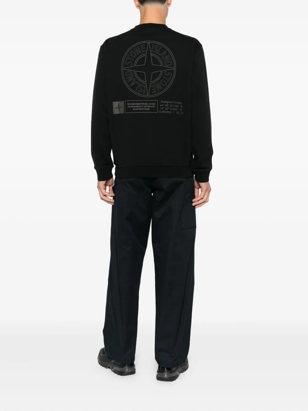 STONE ISLAND Cotton Sweatshirt with Embroidered Logo - Men’s