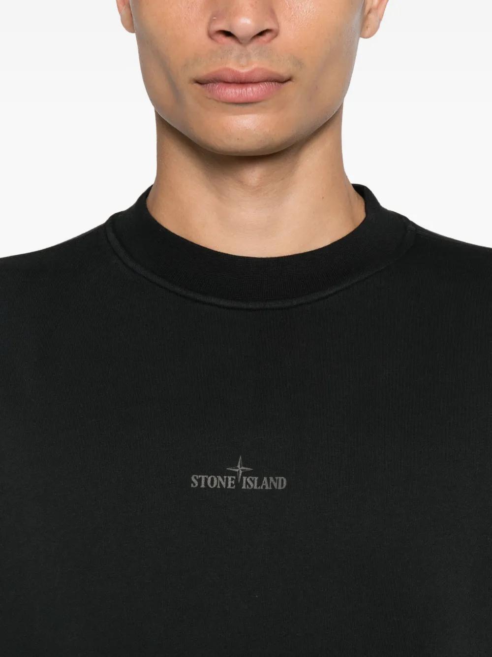 STONE ISLAND Cotton Sweatshirt with Embroidered Logo - Men’s