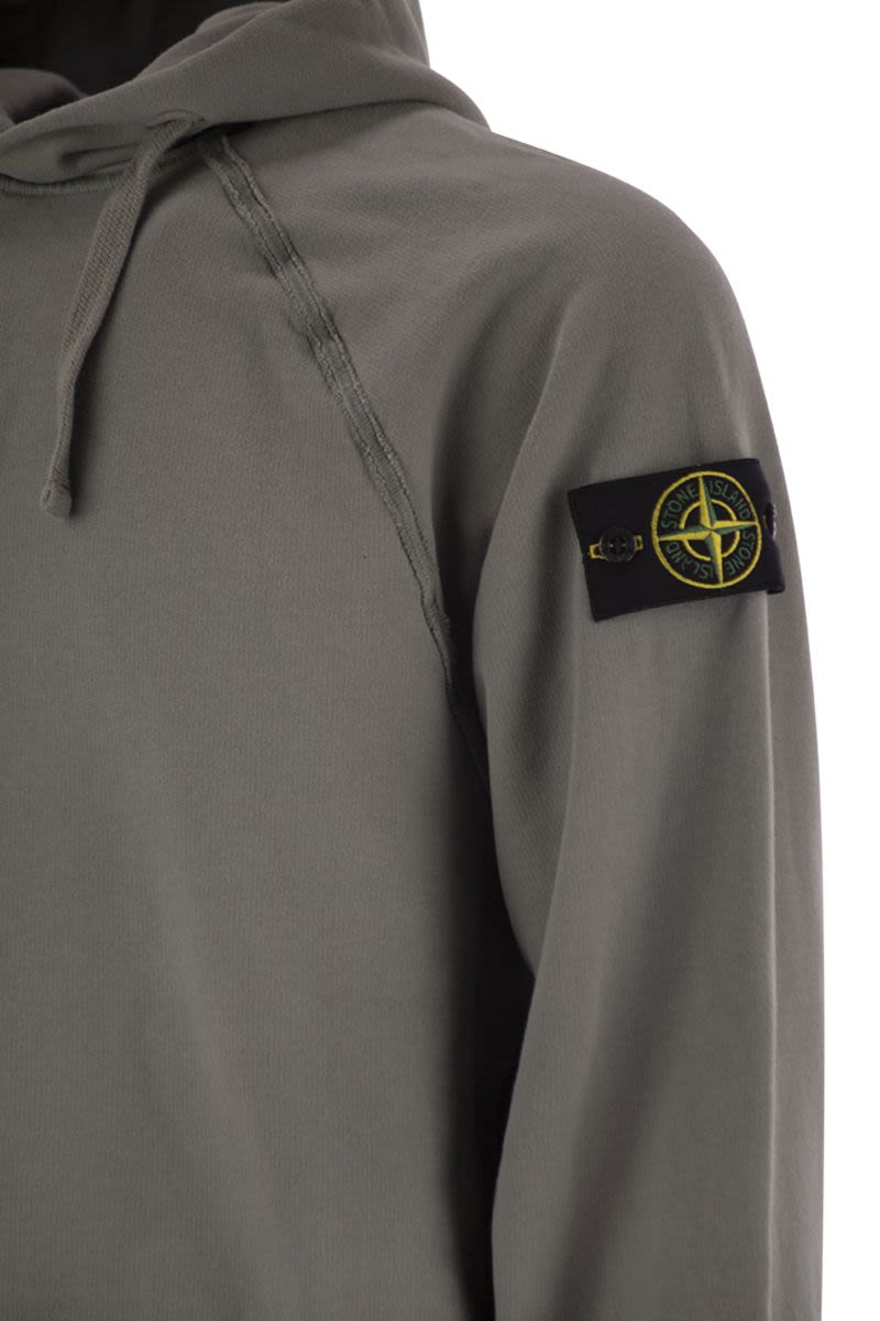 STONE ISLAND Raglan Sleeve Hoodie with Logo Patch