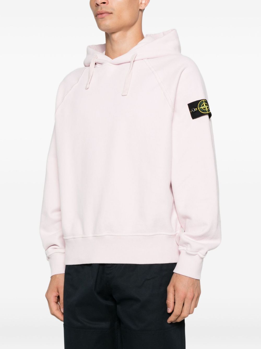 STONE ISLAND Hooded Sweater with Logo Patch for Men - FW25