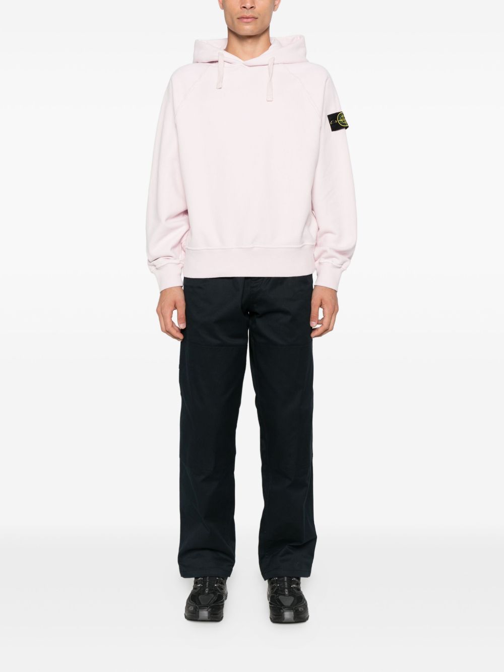 STONE ISLAND Hooded Sweater with Logo Patch for Men - FW25