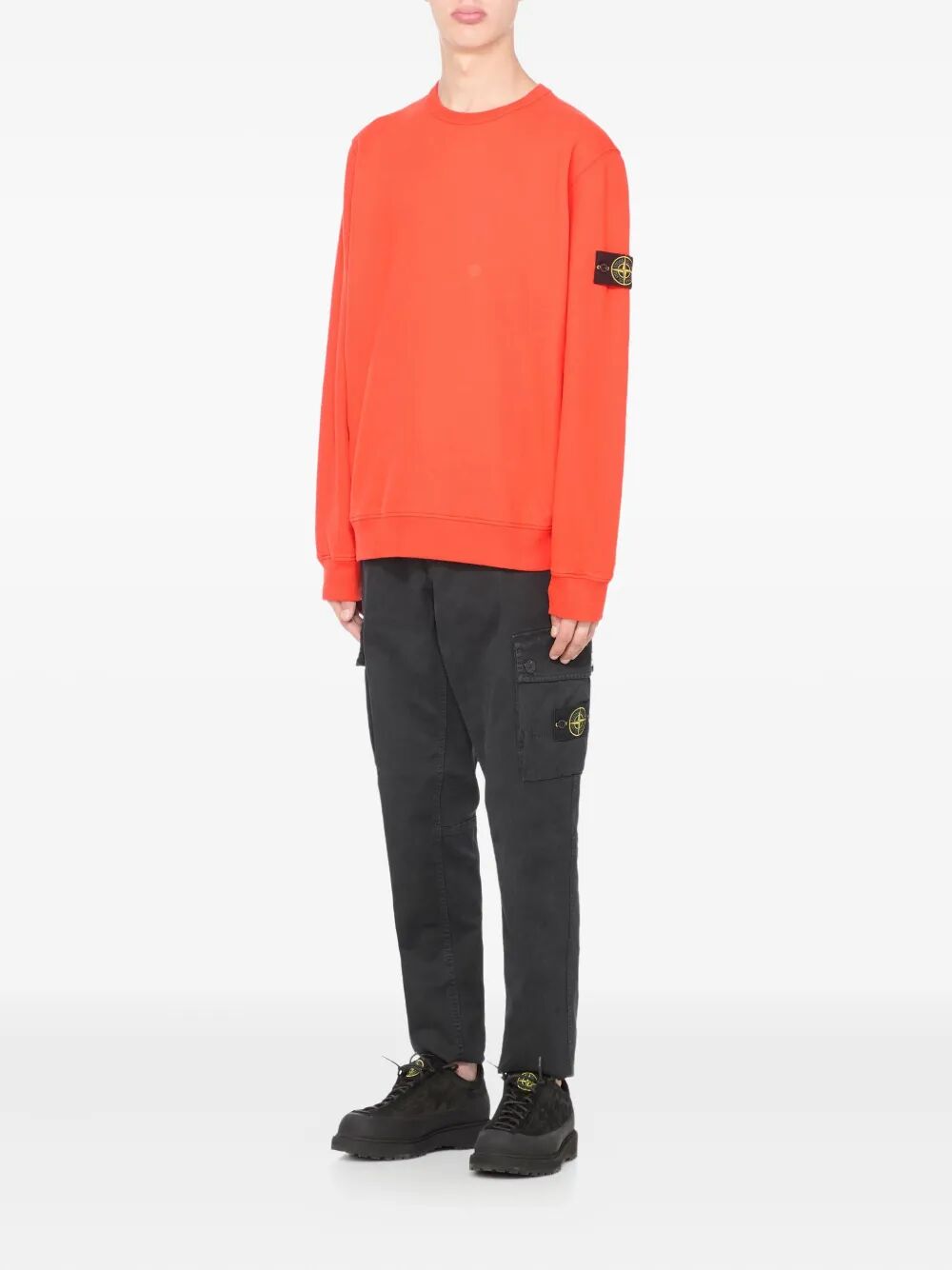 STONE ISLAND Men's Cotton Sweatshirt with Logo Patch