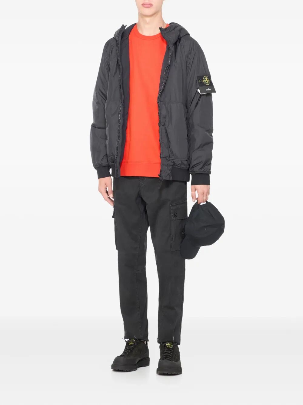 STONE ISLAND Men's Cotton Sweatshirt with Logo Patch