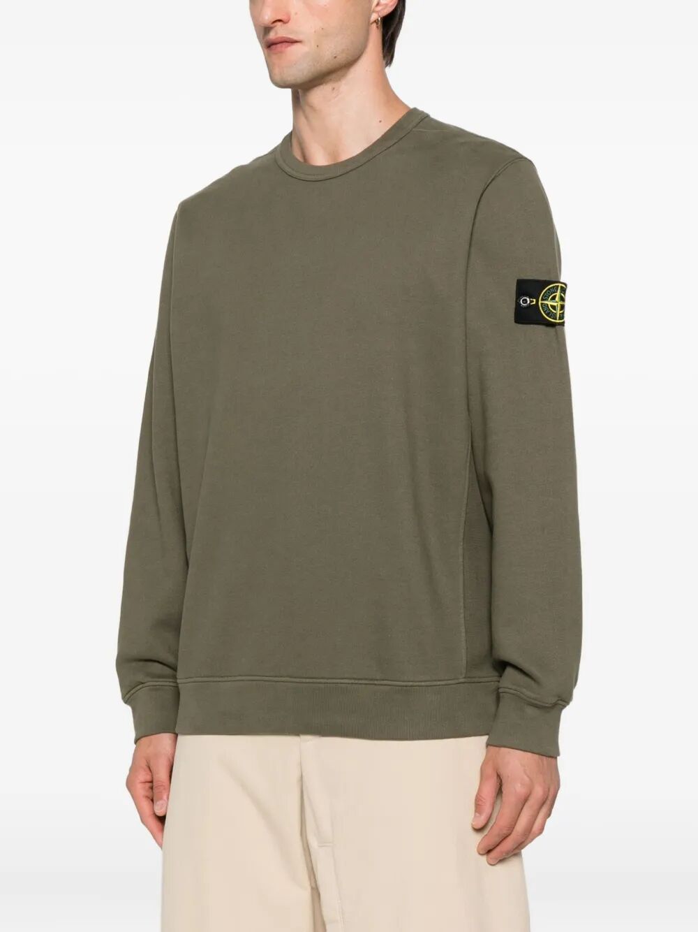 STONE ISLAND Organic Cotton Fleece Sweatshirt for Men - Size L