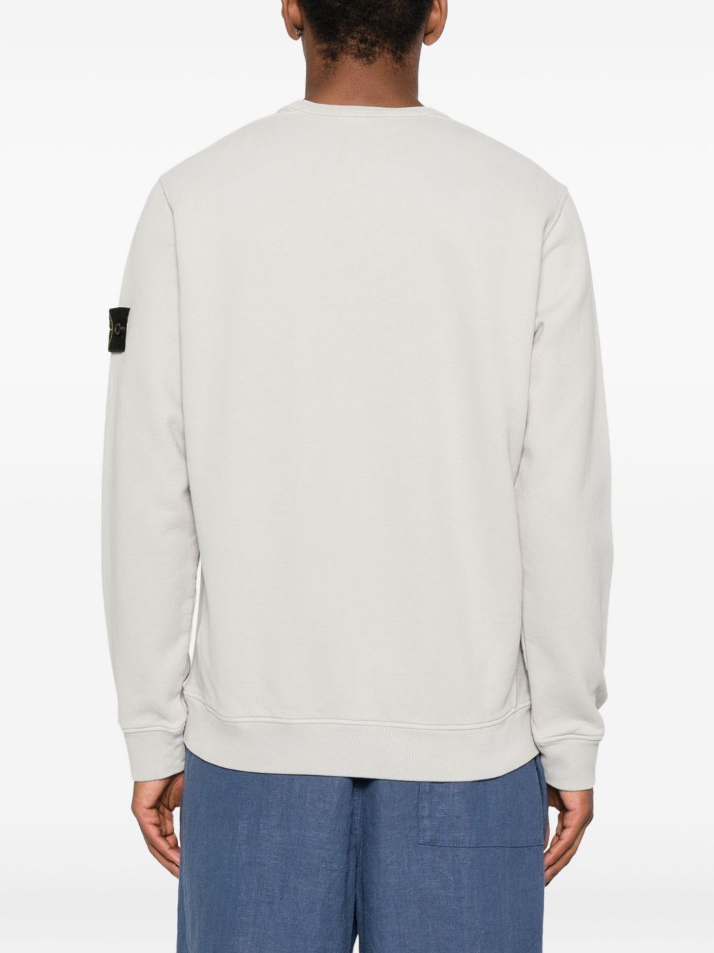 STONE ISLAND Logo Cotton Crewneck Sweatshirt - FW25