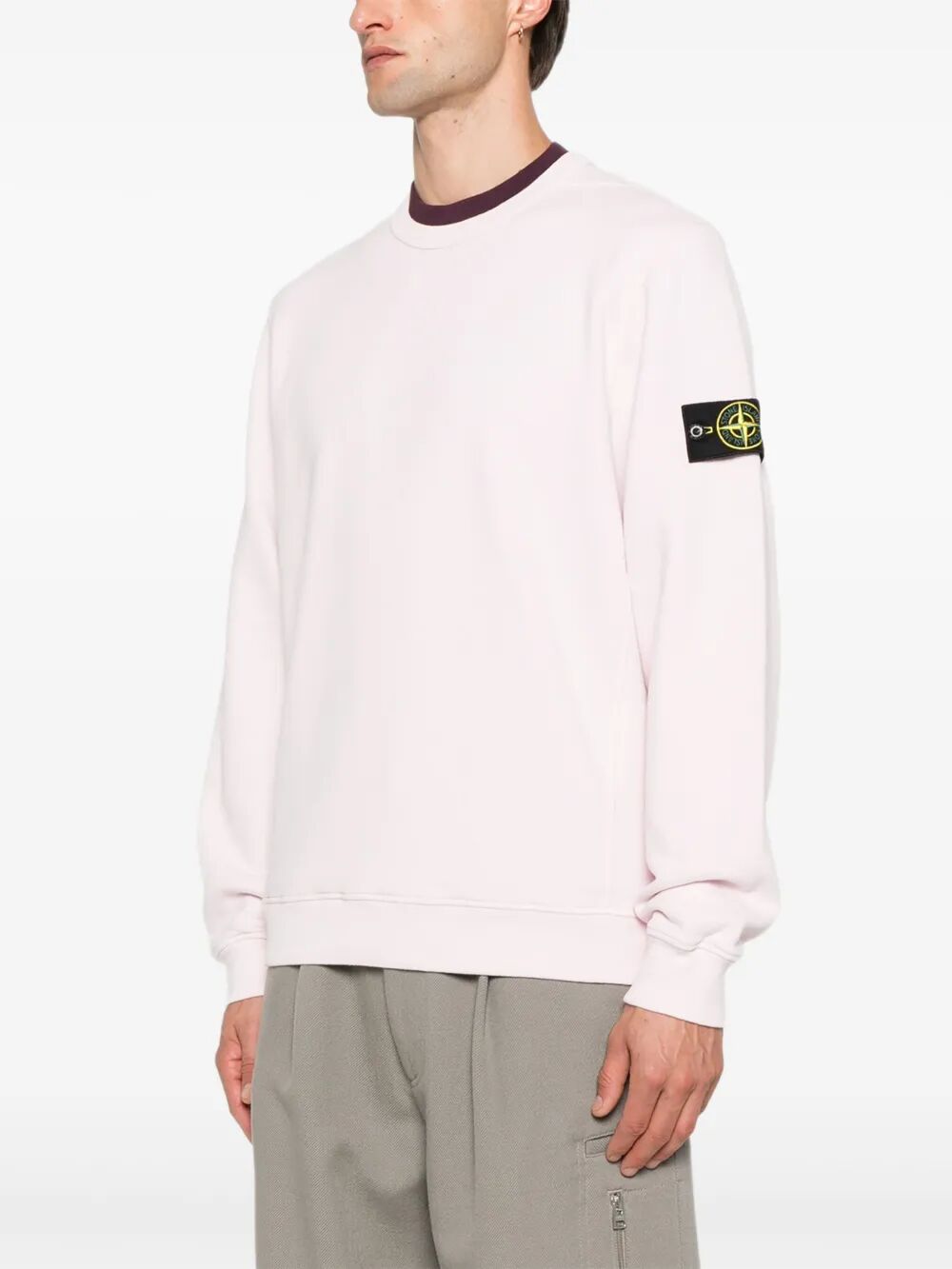 STONE ISLAND Cotton Fleece Crew Neck Sweatshirt