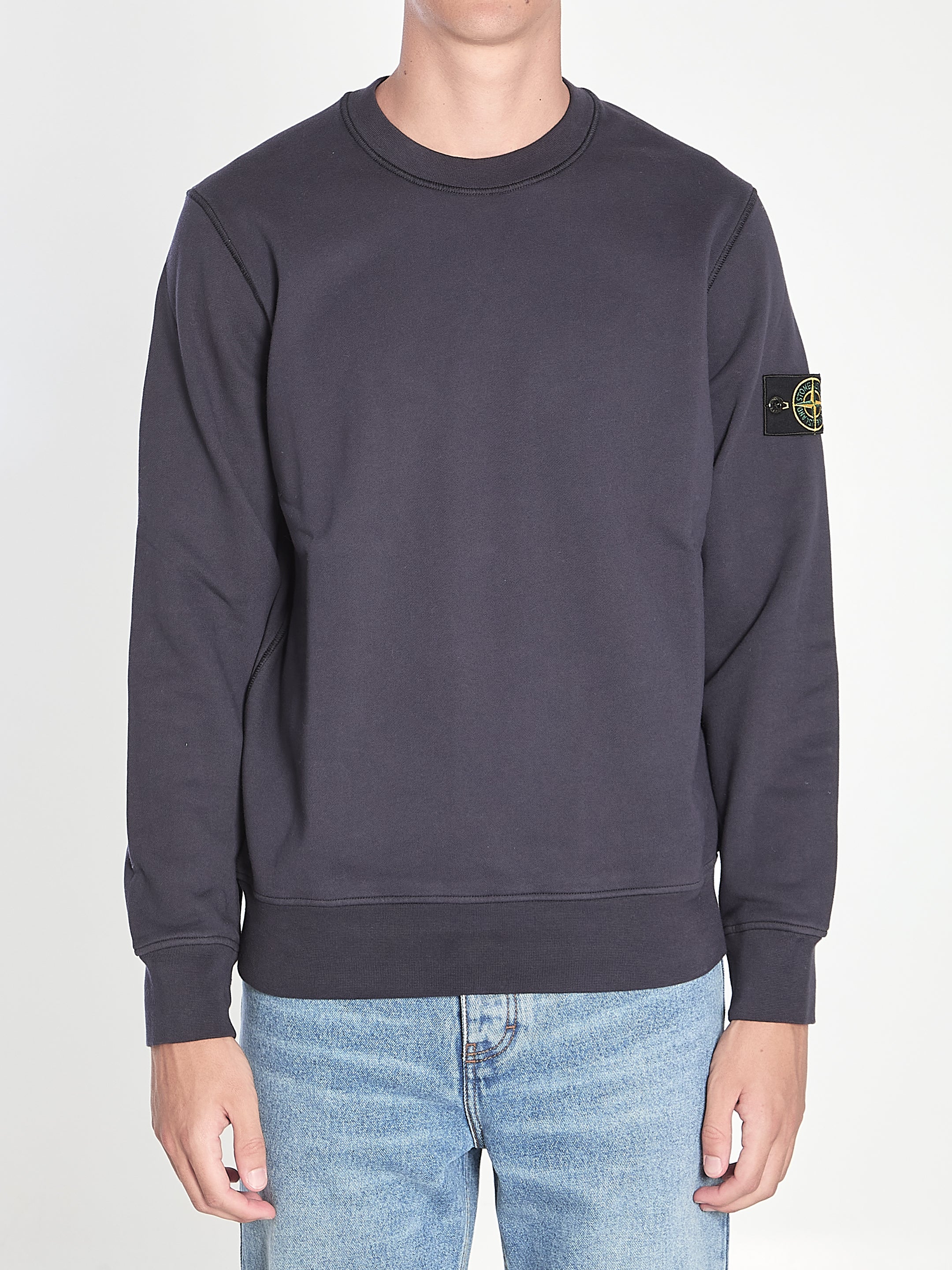 STONE ISLAND Organic Cotton Fleece Sweatshirt - Regular Fit - Men's