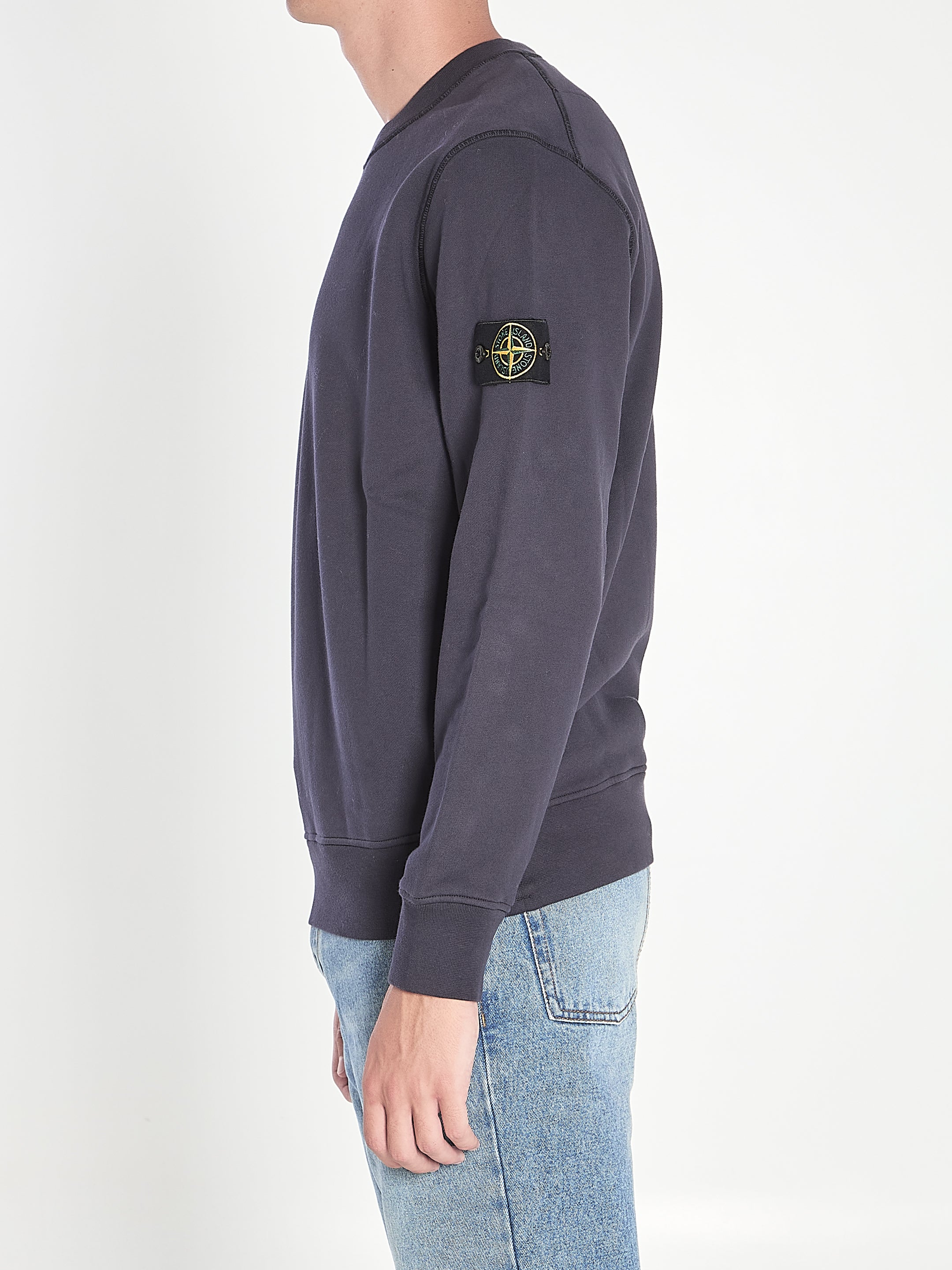 STONE ISLAND Organic Cotton Fleece Sweatshirt - Regular Fit - Men's