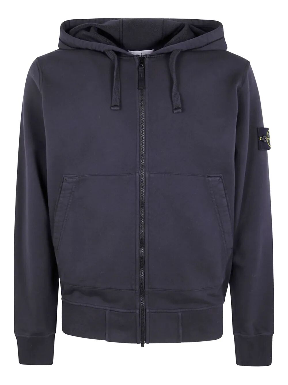 STONE ISLAND Organic Cotton Fleece Garment Dyed Hoodie Sweater