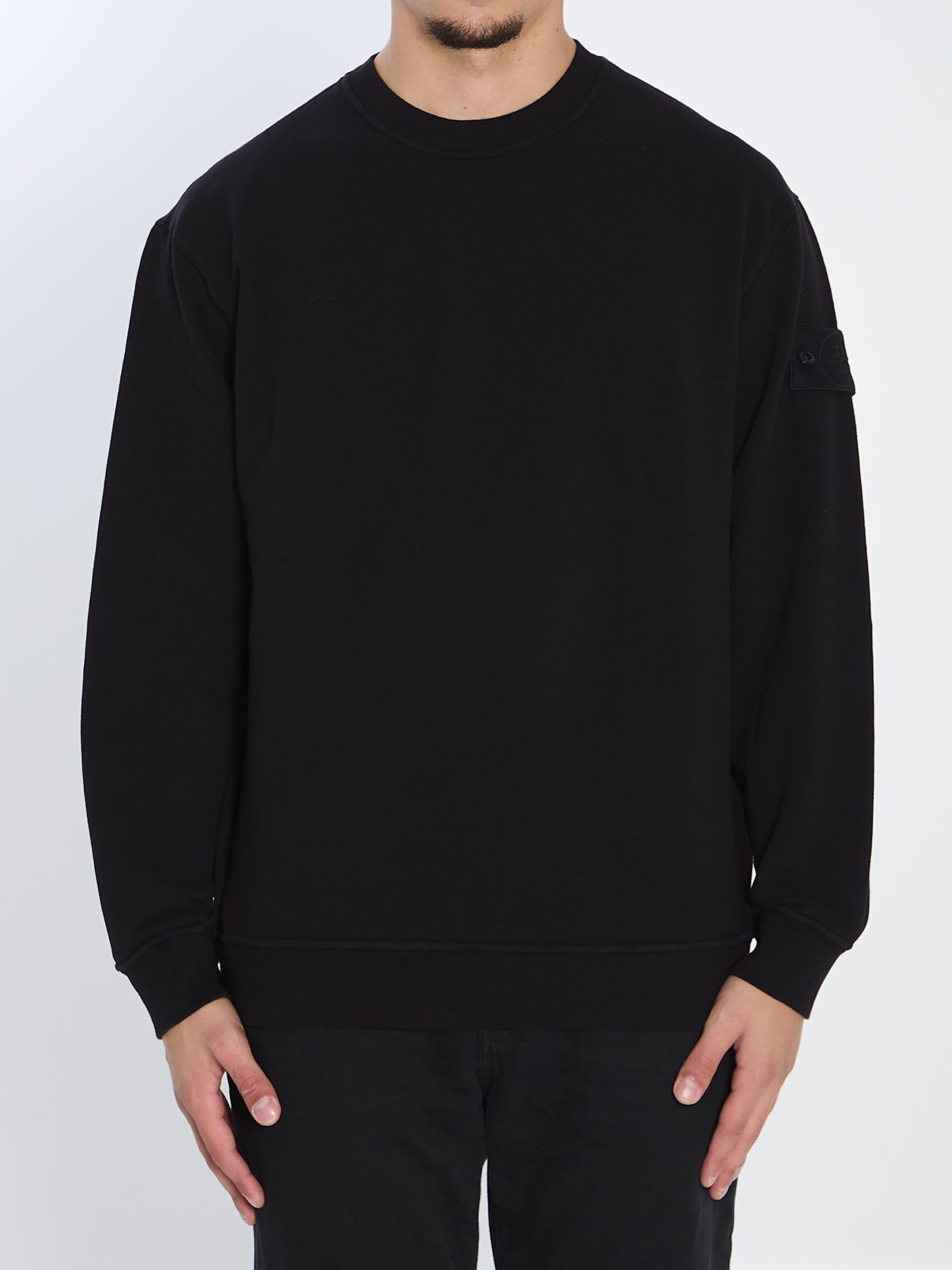 STONE ISLAND Comfort Fit Stretch Cotton Fleece Sweatshirt - L