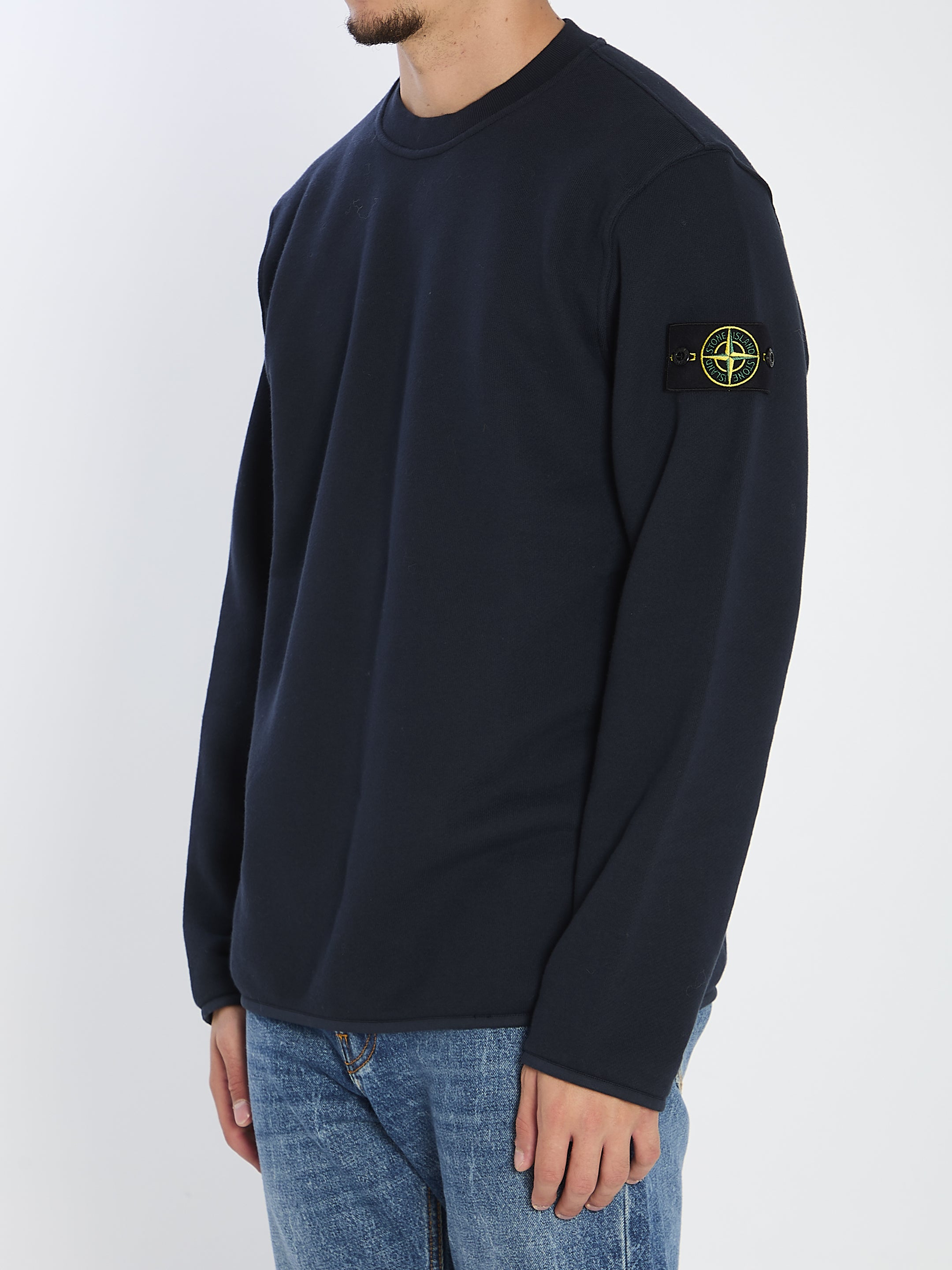 STONE ISLAND Heavyweight Cotton Crewneck Sweatshirt - Slightly Oversized Fit