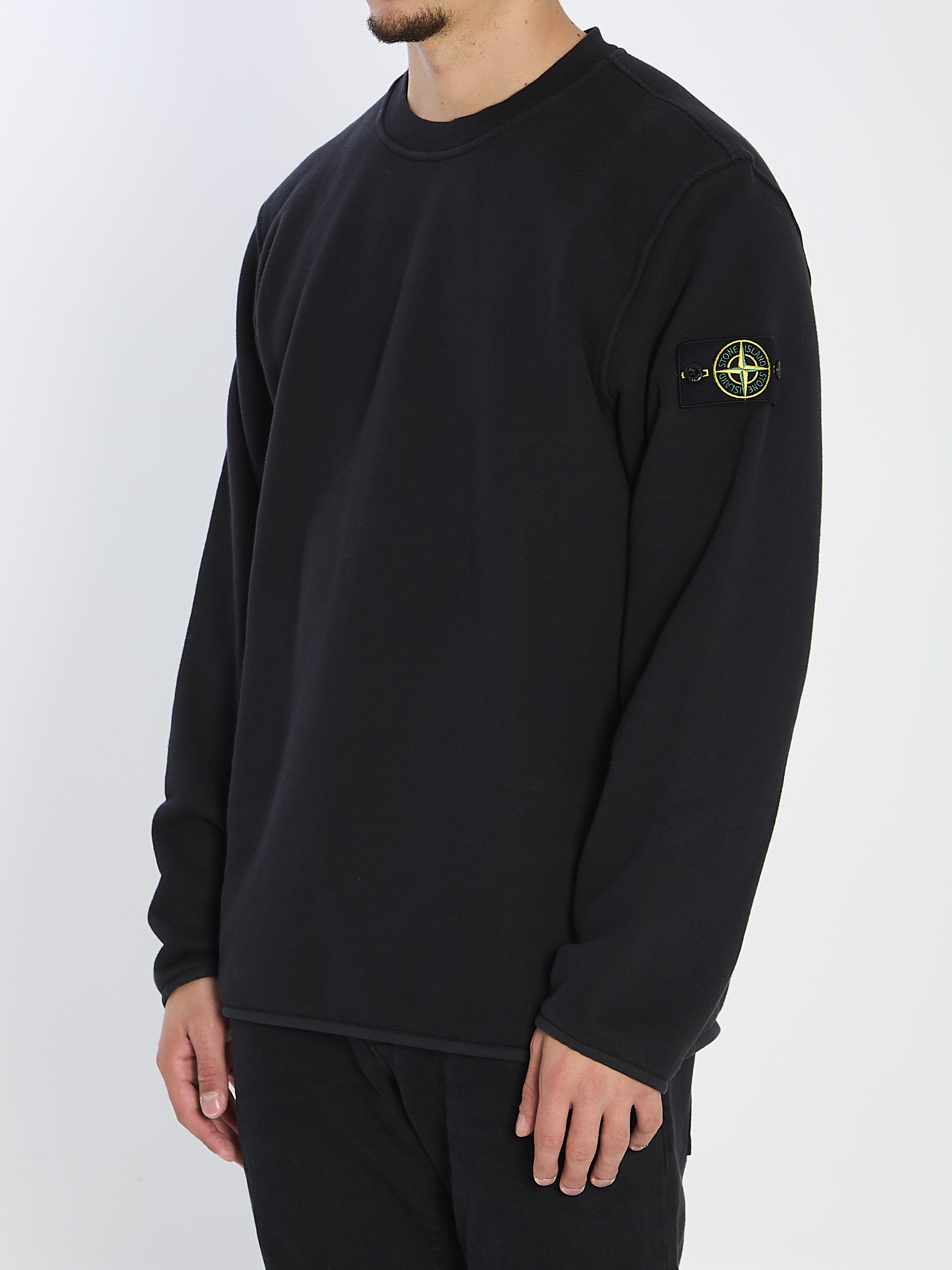 STONE ISLAND Heavyweight Cotton Crewneck Sweatshirt - Slightly Oversized Fit (L)