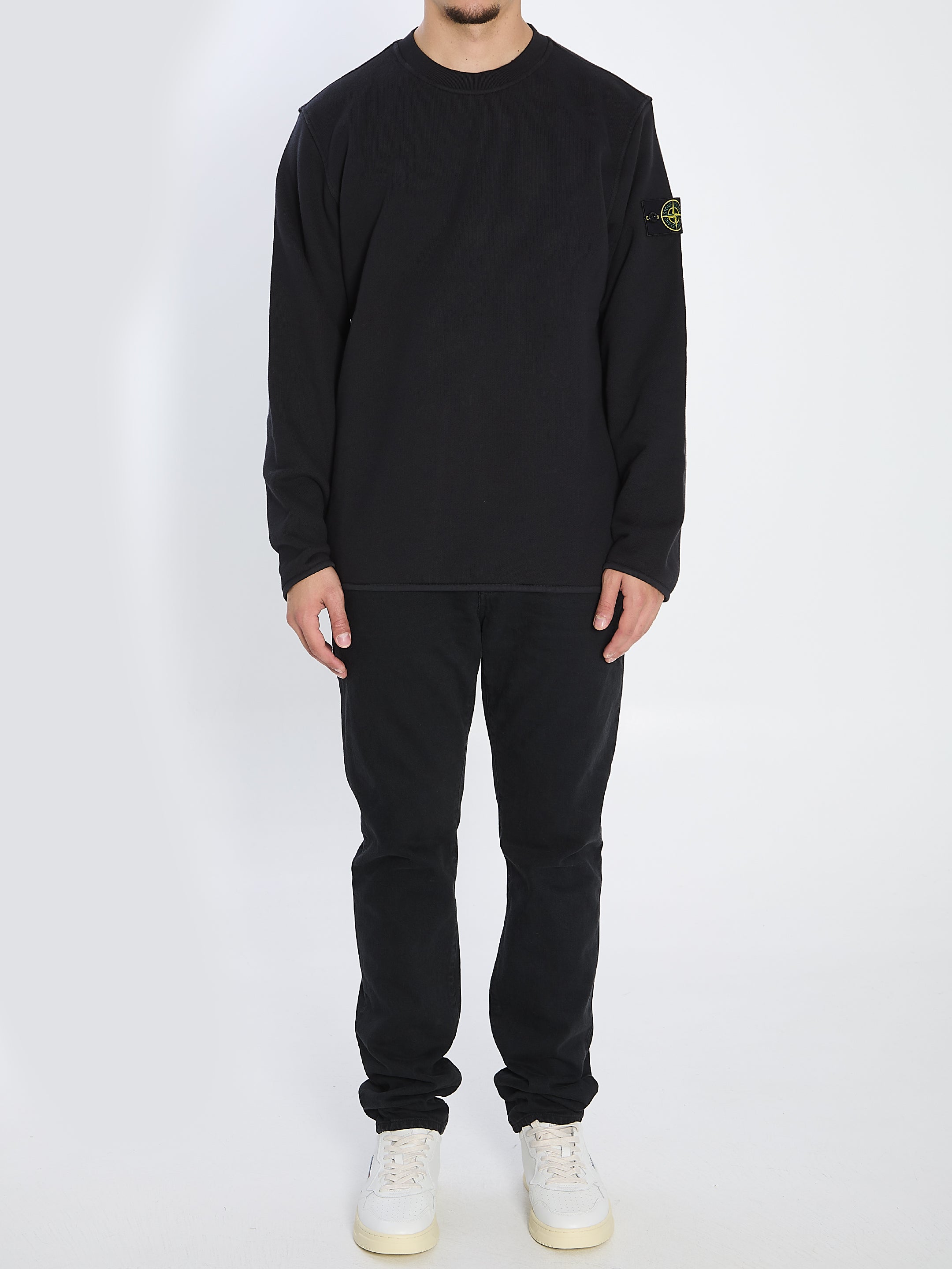 STONE ISLAND Heavyweight Cotton Crewneck Sweatshirt - Slightly Oversized Fit (L)
