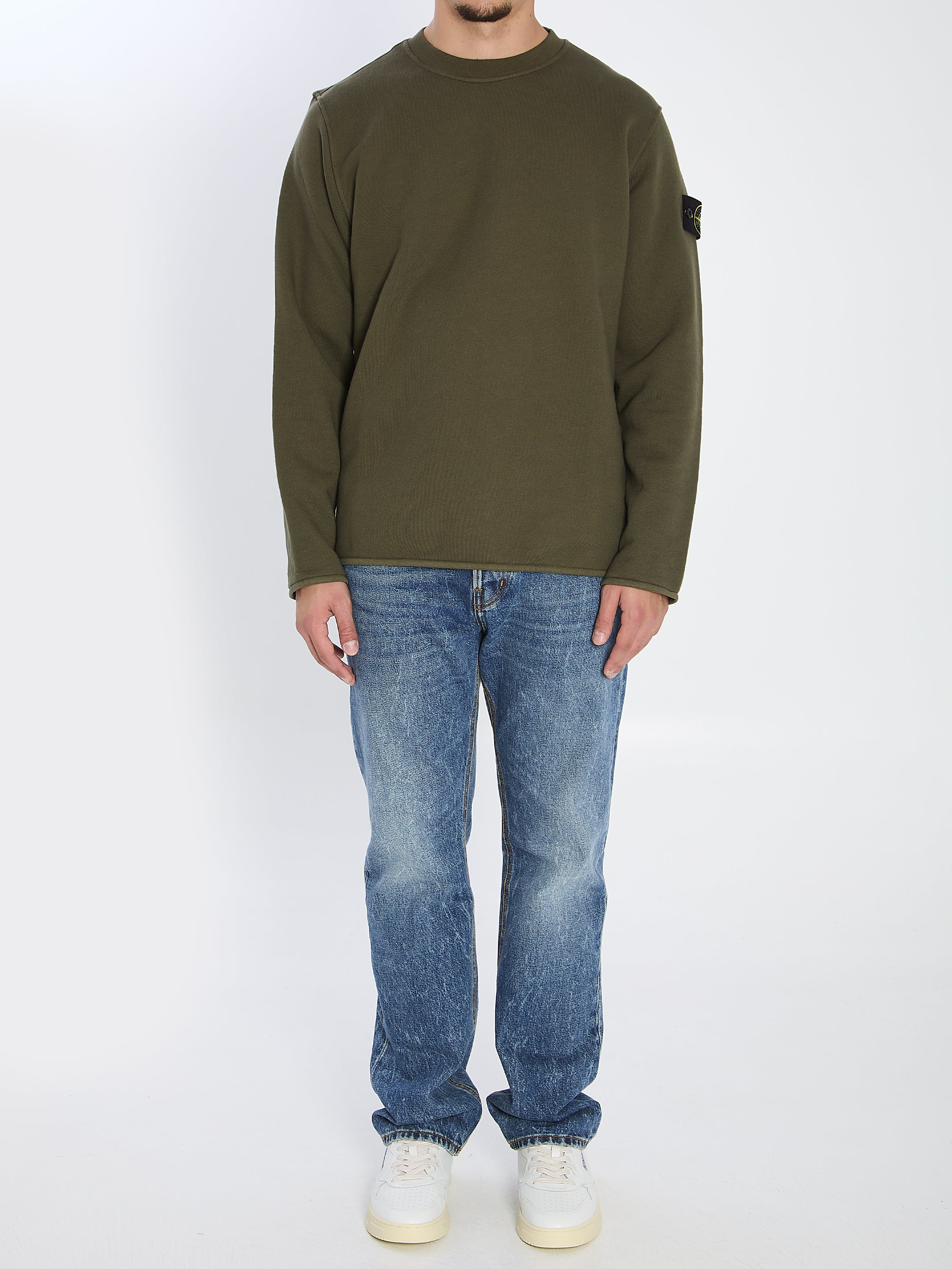 STONE ISLAND Heavyweight Cotton Crewneck Sweatshirt - Slightly Oversized Fit