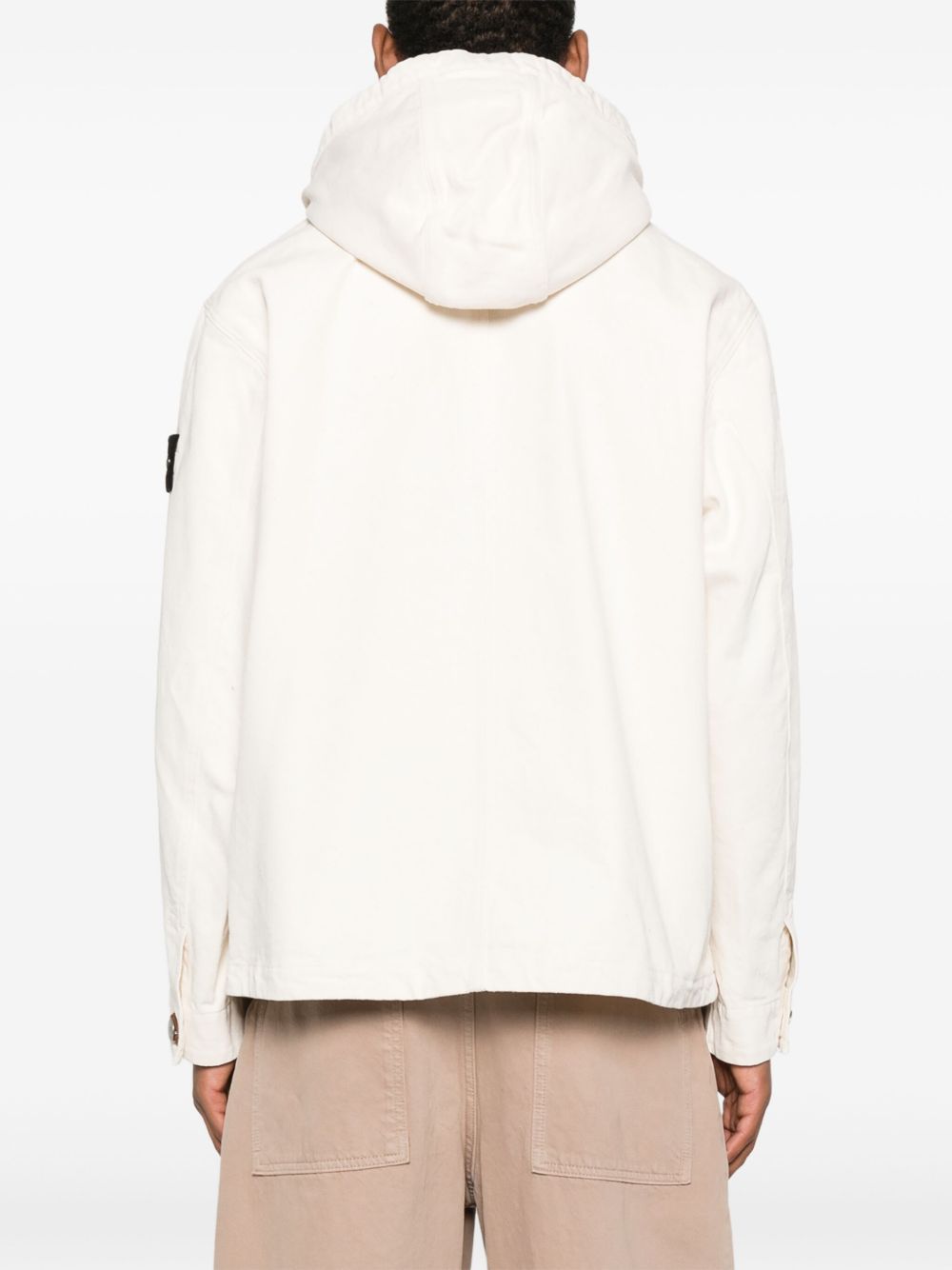 STONE ISLAND Men's Classic Hooded Coat with Front Button Fastening