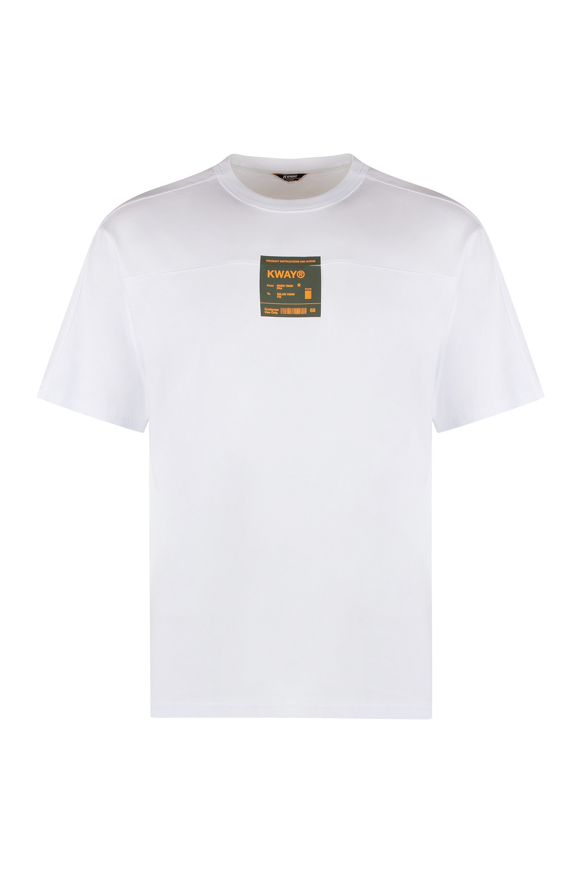 K-WAY Men's Cotton Crew-Neck T-Shirt with Ribbed Collar and Front Pocket