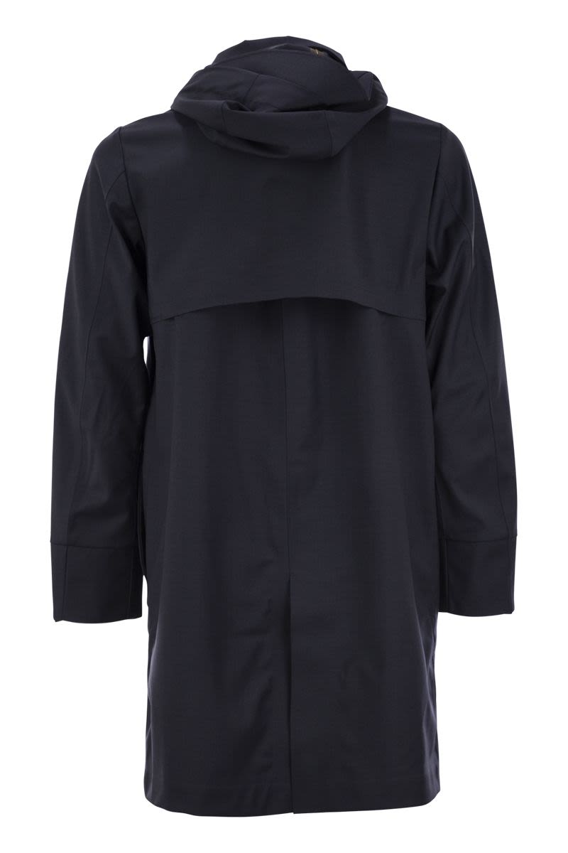 K-WAY Three-Quarter Length Men's Jacket in Wool-Blend Technical Fabric