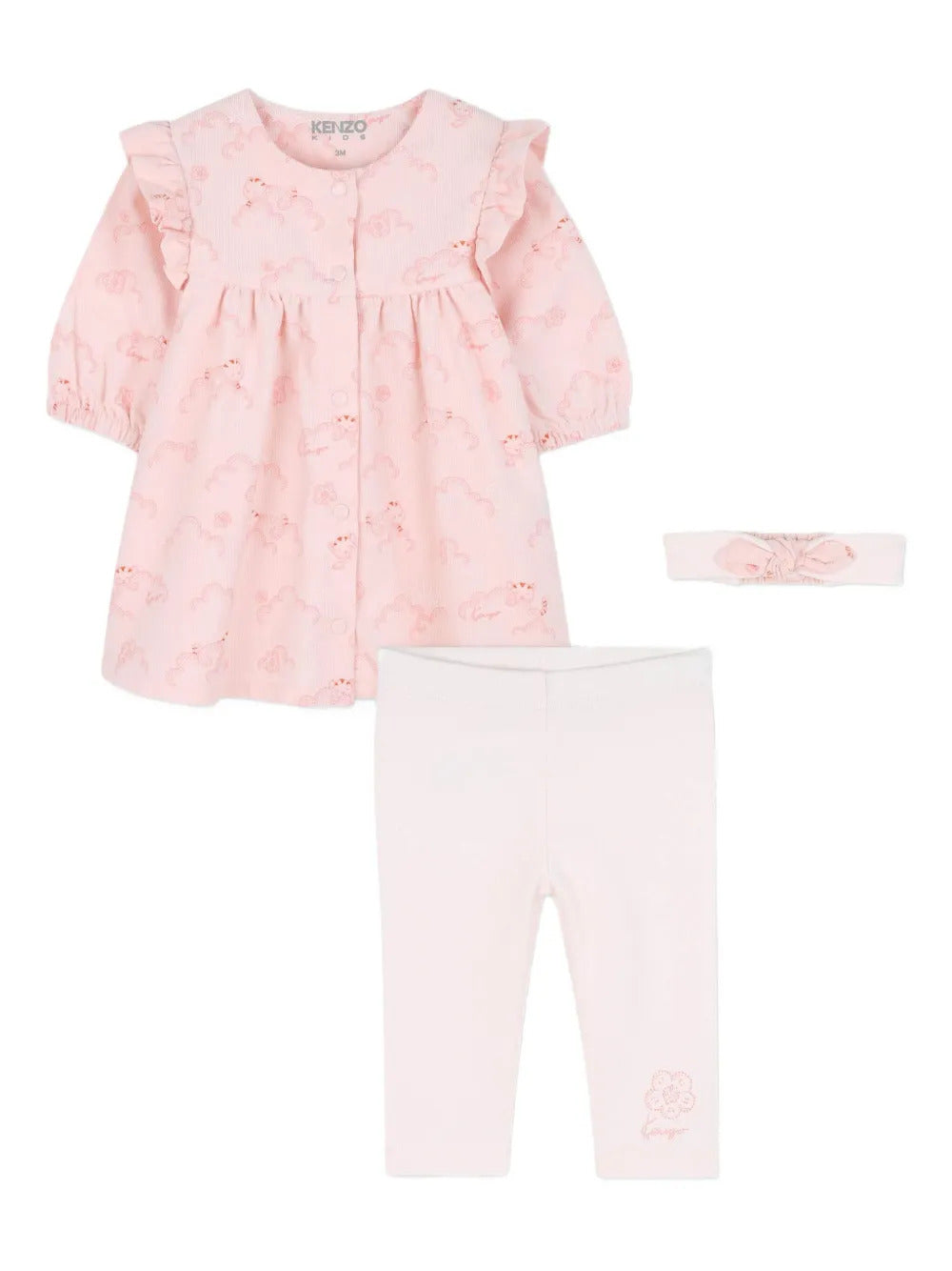 KENZO KIDS Mini Ruffled Dress and Leggings Set for Girls