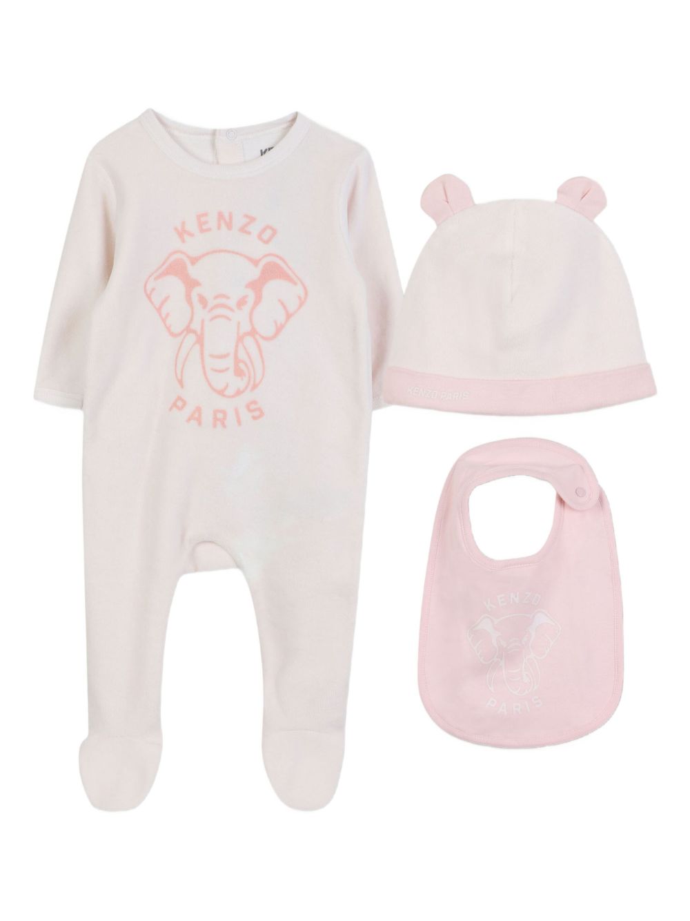 KENZO KIDS Mini Elephant-Print Babygrow Set for Girls