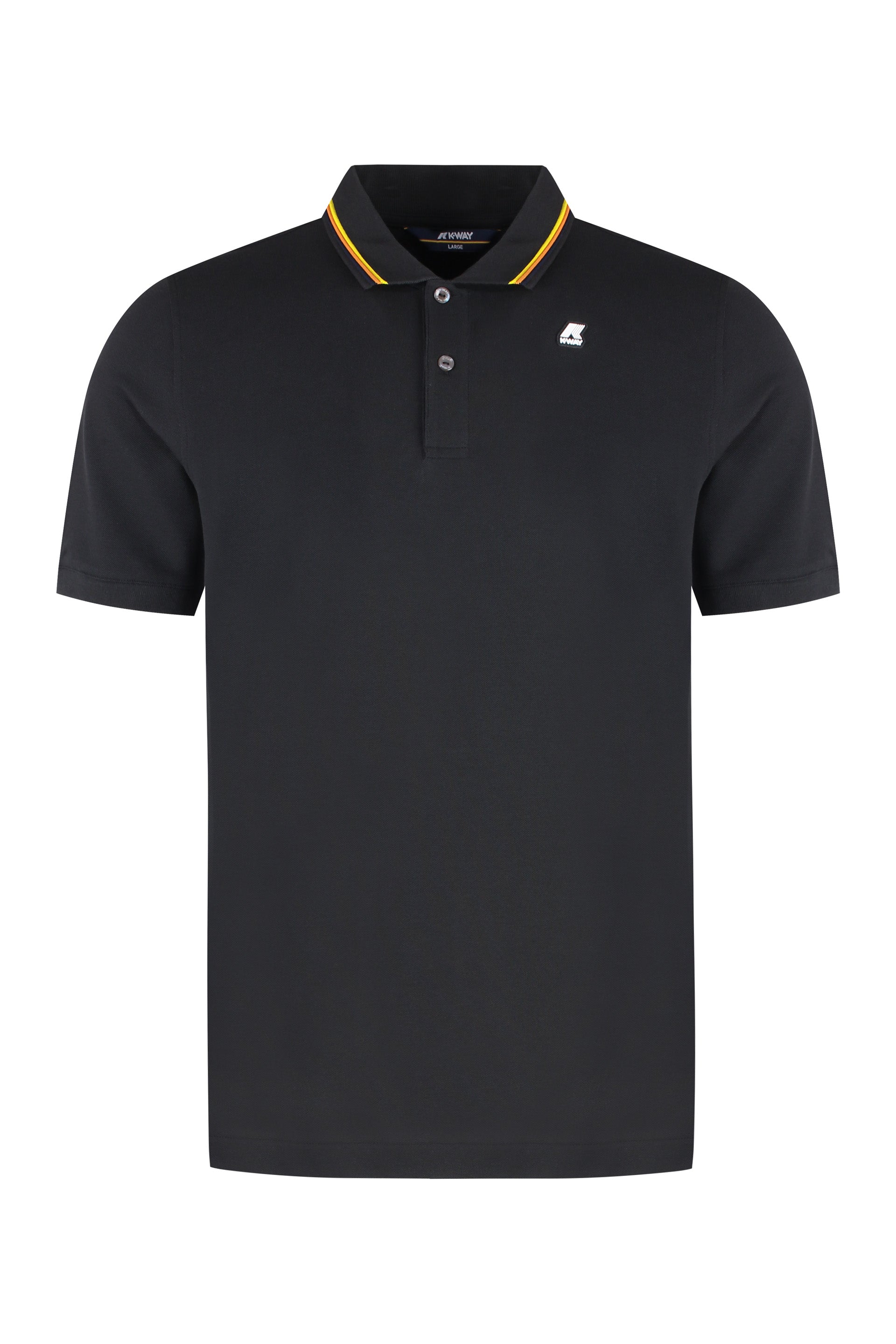 K-WAY Men's Cotton-Piqué Polo Shirt with Side Slits