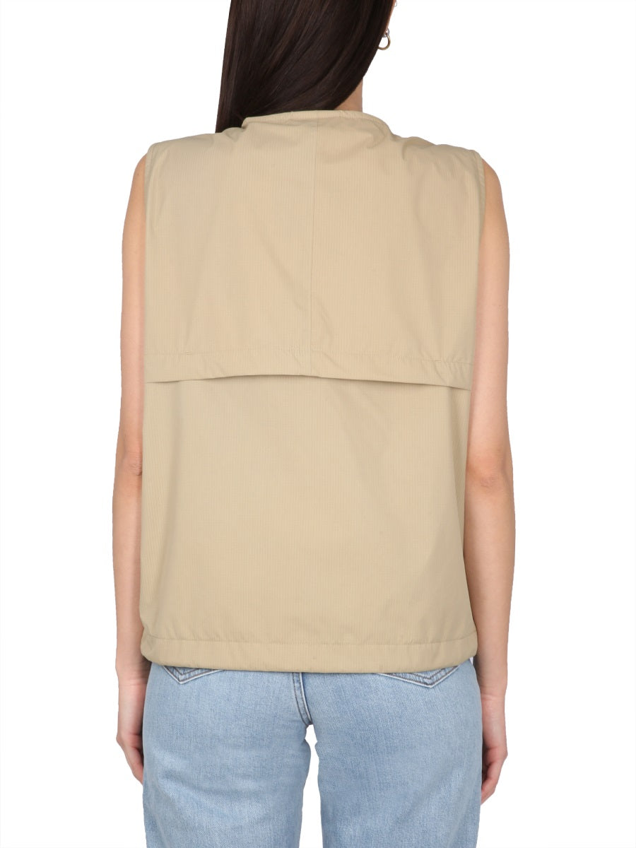 K-WAY Unisex V-Neck Mini Vest with Zipper Closure