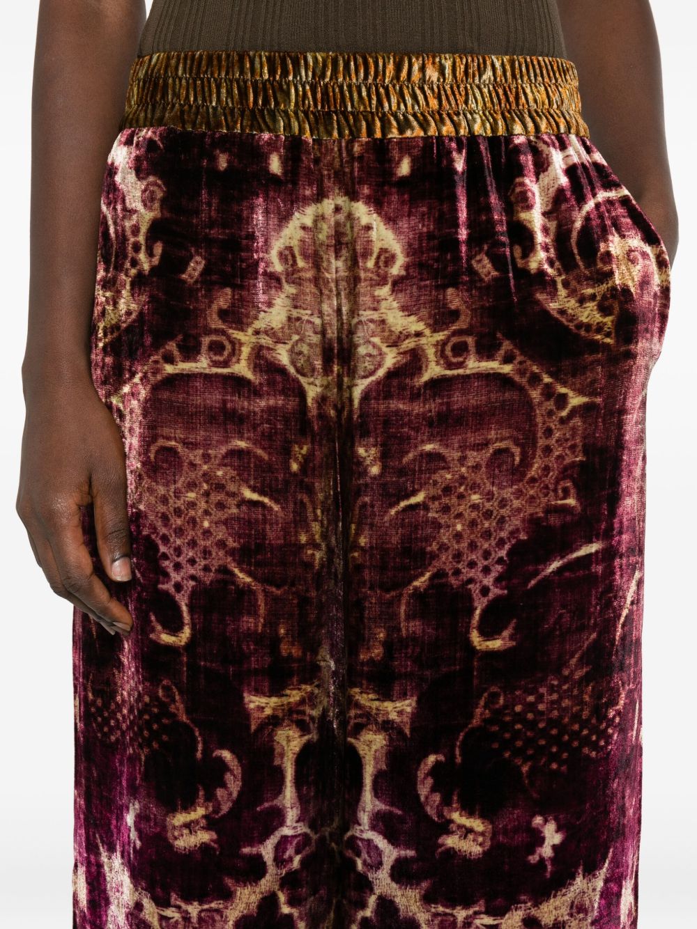 PIERRE LOUIS MASCIA Velvet Wide-Leg Trousers