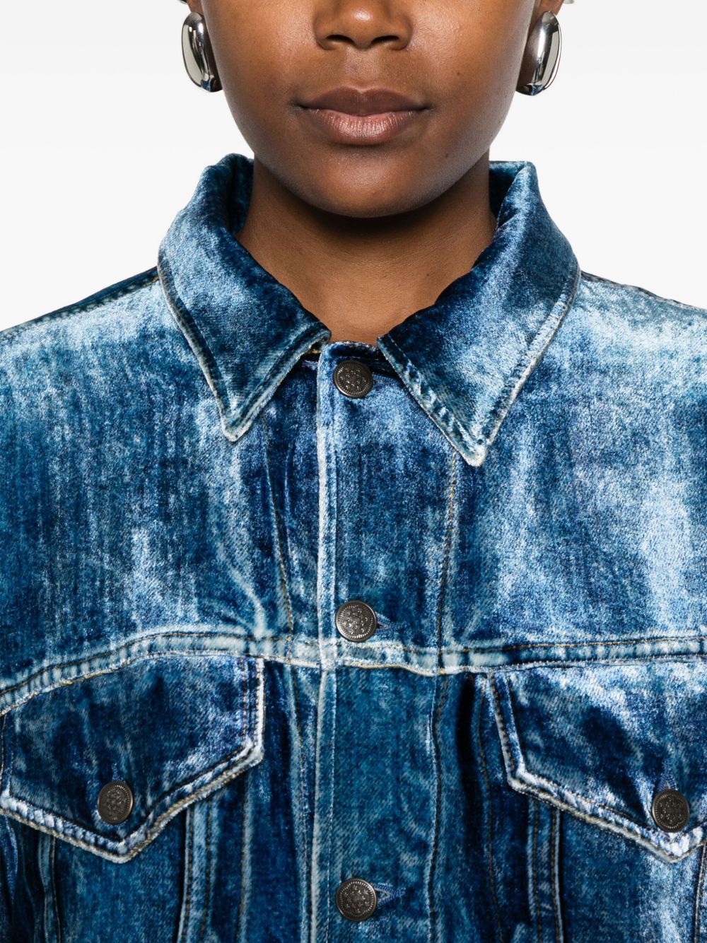 PIERRE LOUIS MASCIA Classic Denim Print Jacket for Women