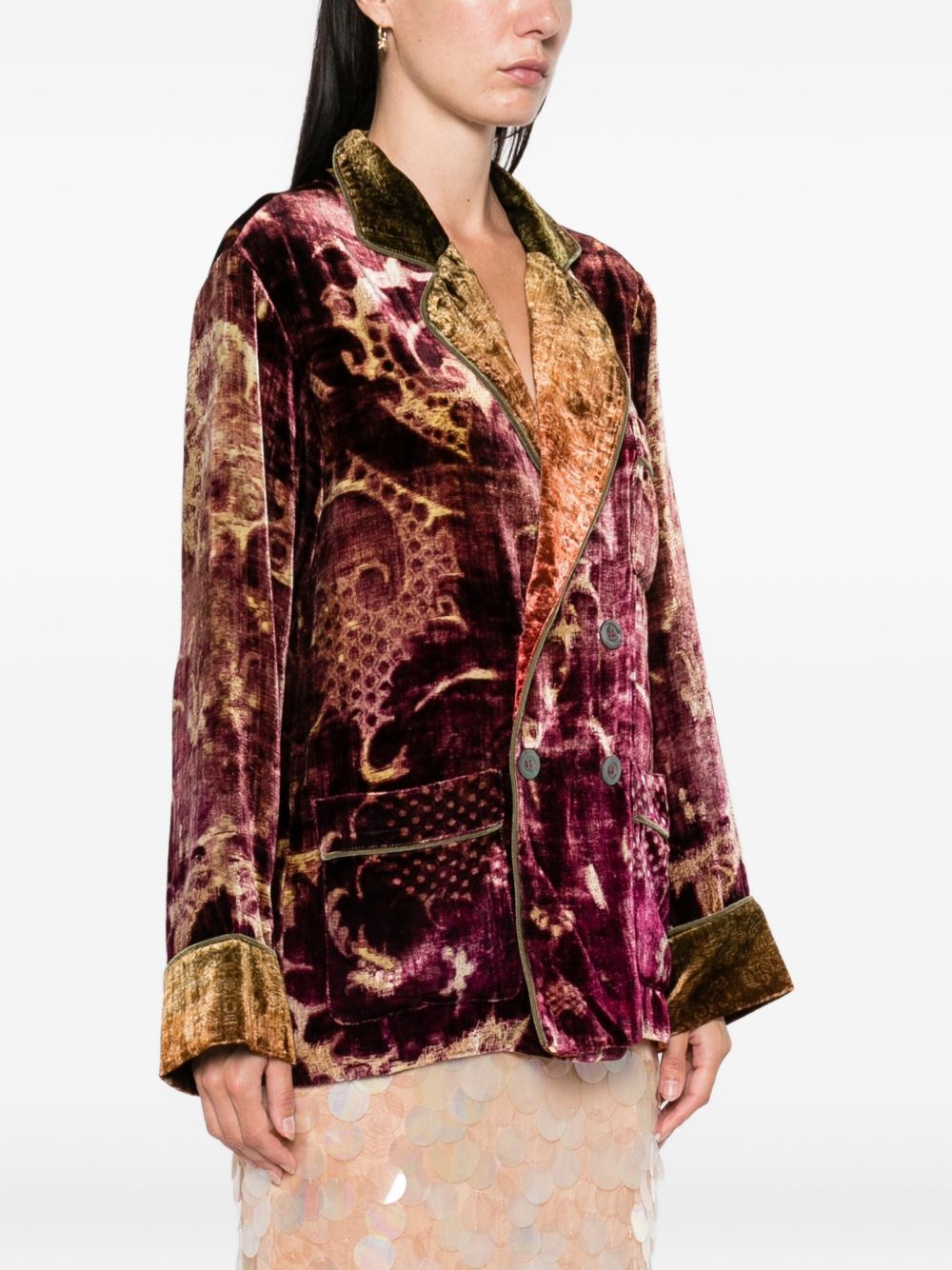 PIERRE LOUIS MASCIA Double-Breasted Velvet Jacket