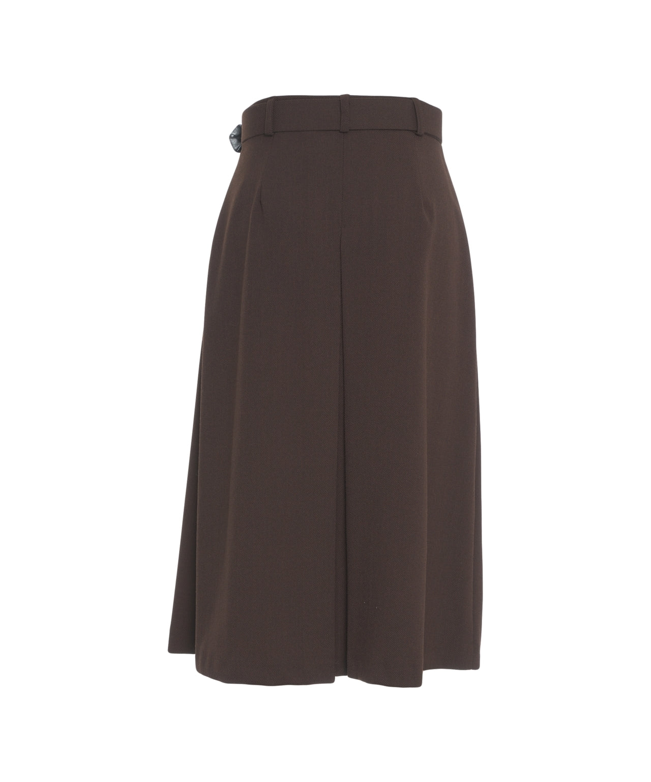 KAOS Pleated Midi Skirt with High Waist and Belt