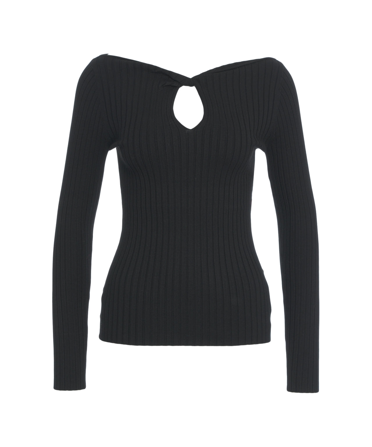 KAOS Cut-Out Knit Sweater with Refined Ribbed Design