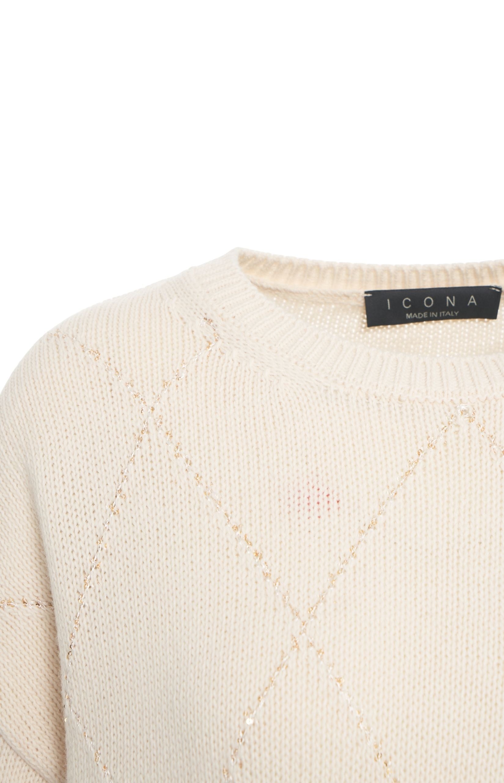 KAOS Elegant Diamond Pattern Pullover Sweater for Women - FW25