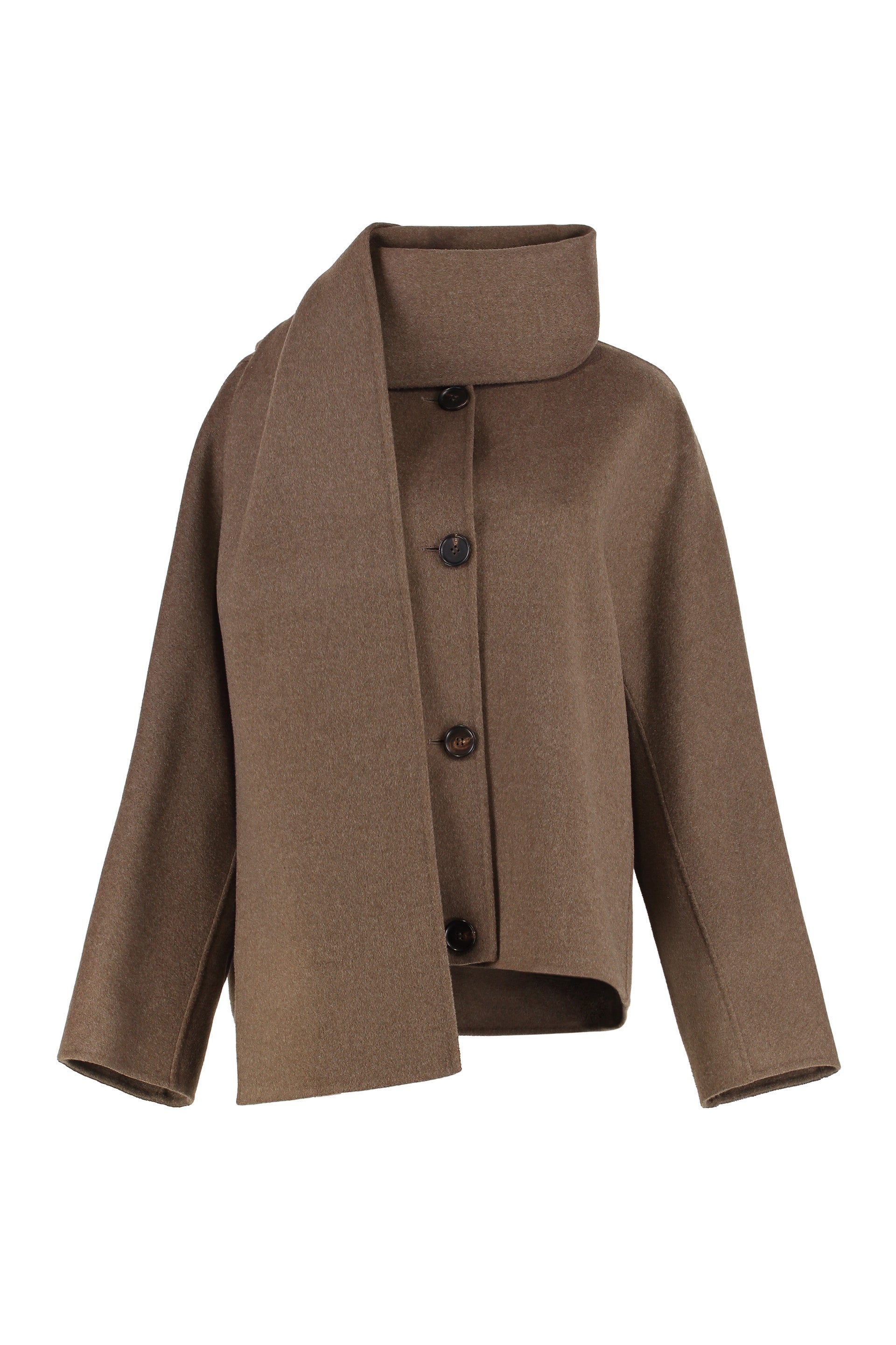 S MAX MARA Double Wool Crop Jacket with Matching Scarf