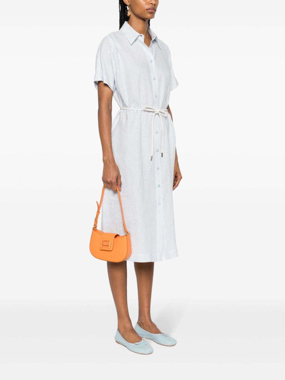 HOGAN Leather Shoulder Handbag with Maxi Buckle Detail