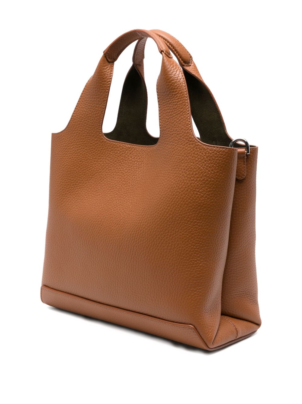 HOGAN Pebbled Leather Tote Handbag with Detachable Shoulder Strap