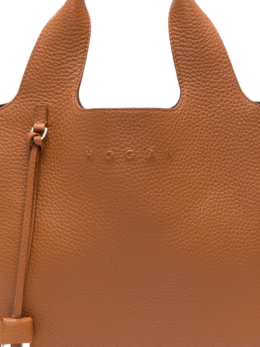 HOGAN Pebbled Leather Tote Handbag with Detachable Shoulder Strap