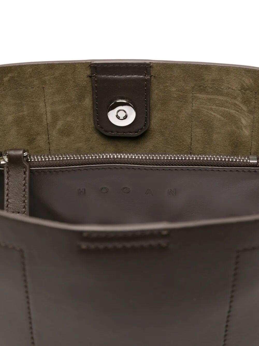 HOGAN Mini Leather Hobo Handbag with H-Detail
