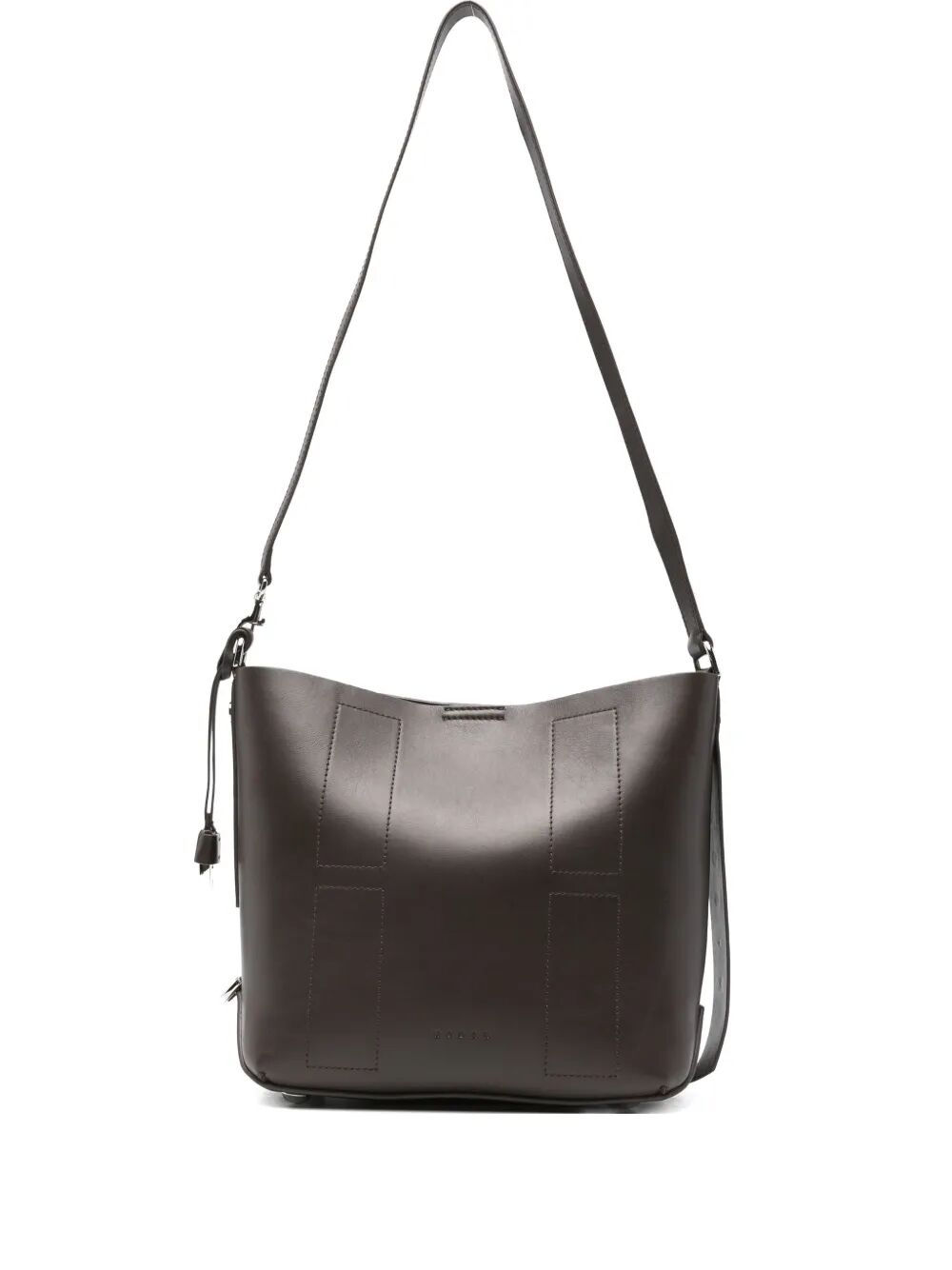 HOGAN Mini Leather Hobo Handbag with H-Detail