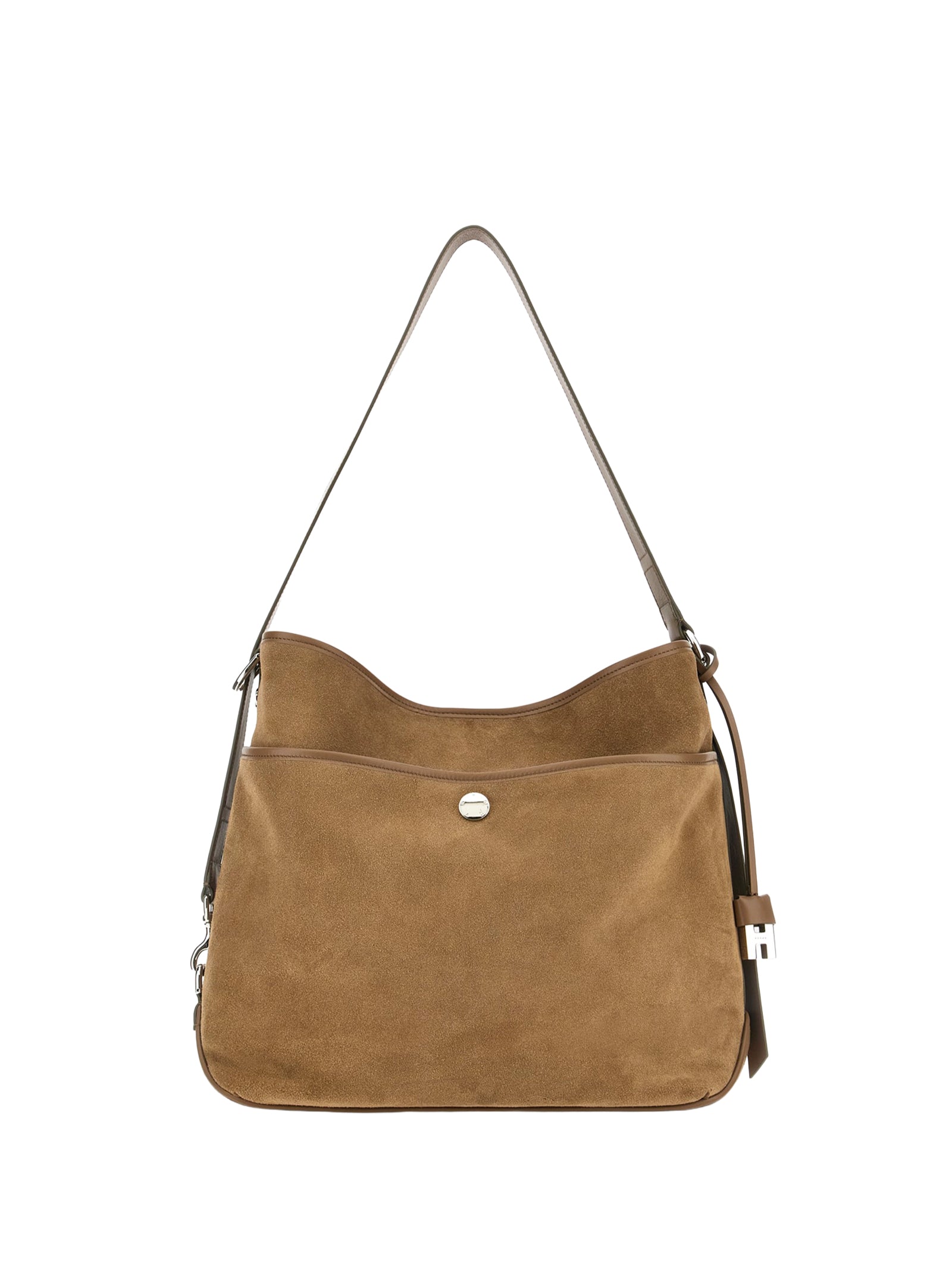 HOGAN Medium Hobo Handbag with Suede and Smooth Leather Details