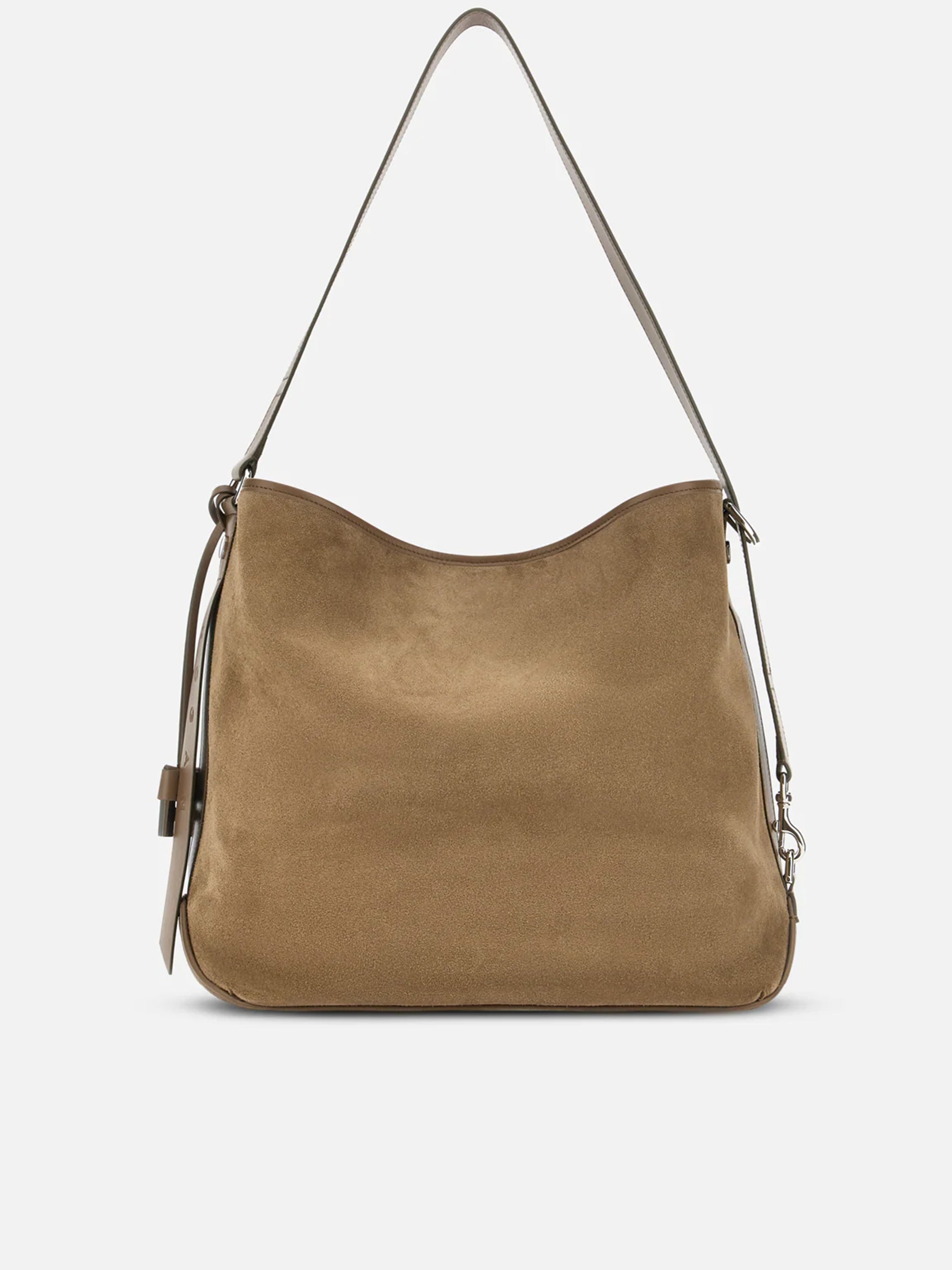 HOGAN Medium Hobo Handbag with Suede and Smooth Leather Details