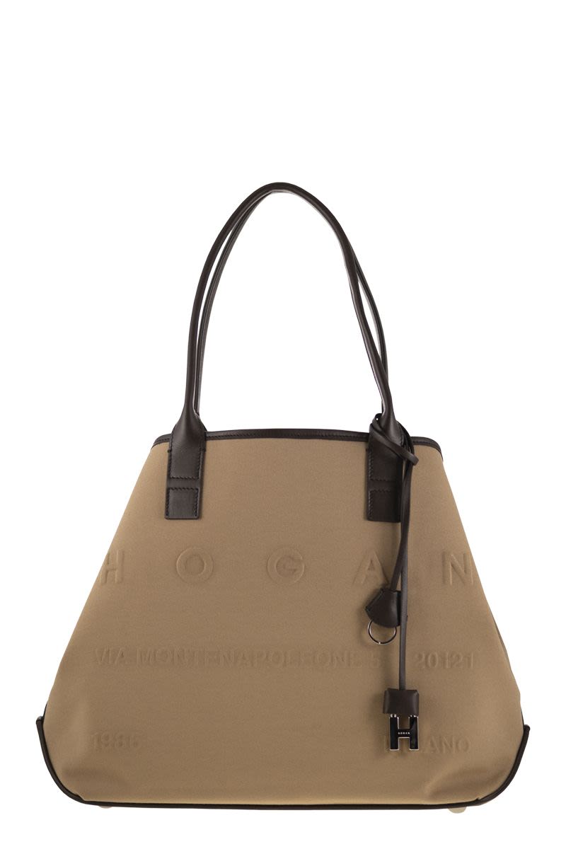 HOGAN Medium Canvas Shopping Handbag