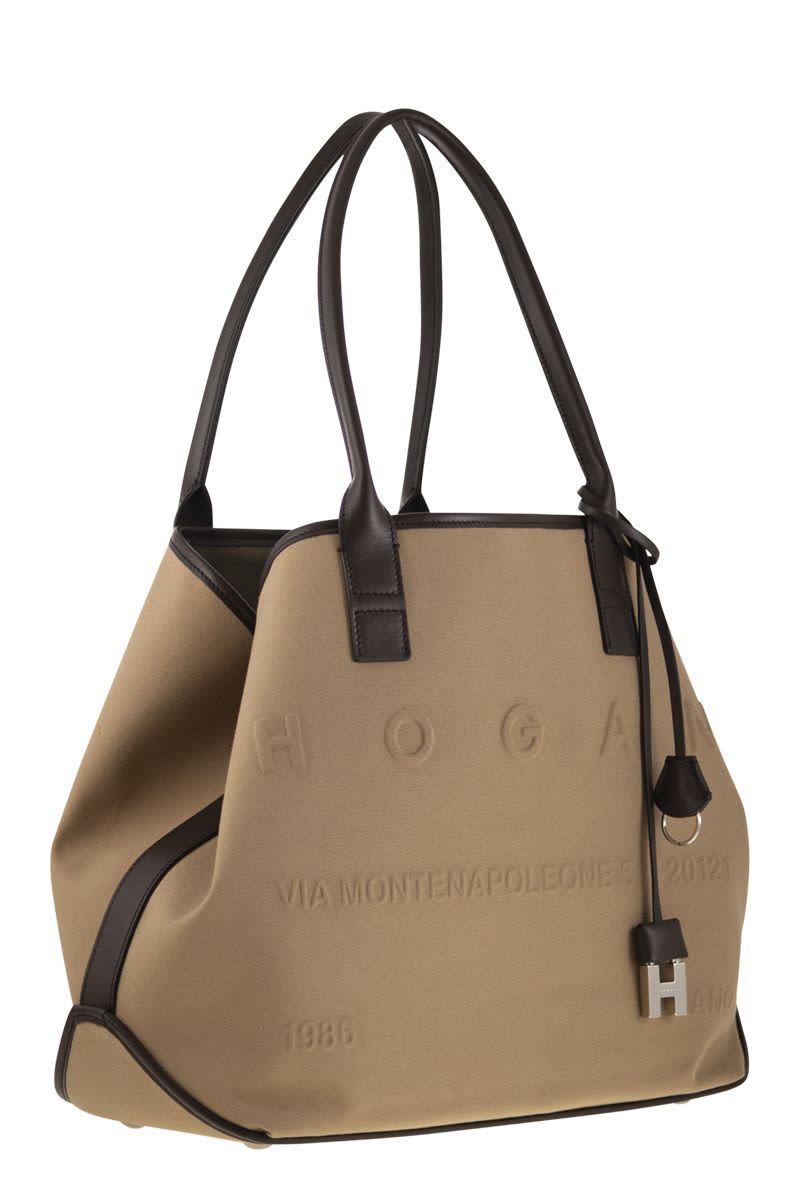 HOGAN Medium Canvas Shopping Handbag