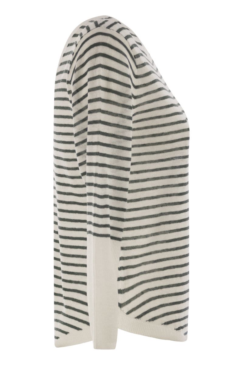 MAJESTIC Linen Boat Neck Mini T-Shirt