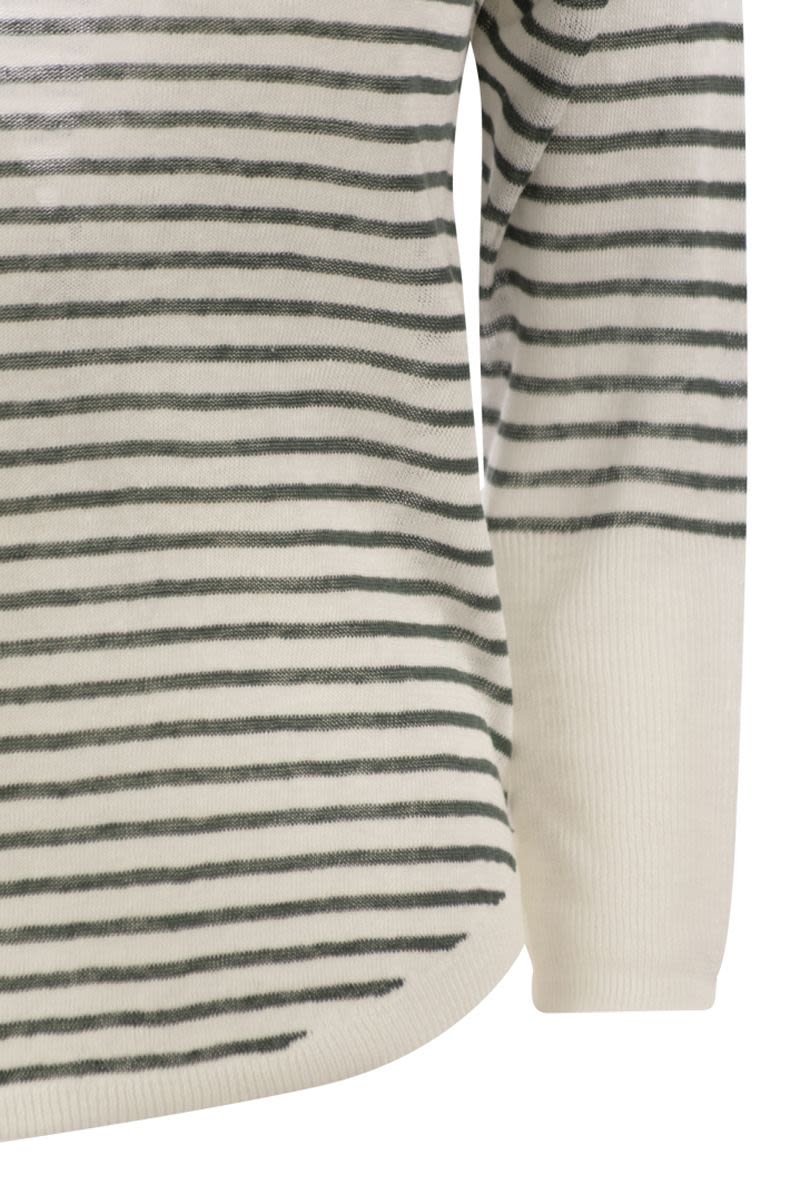 MAJESTIC Linen Boat Neck Mini T-Shirt