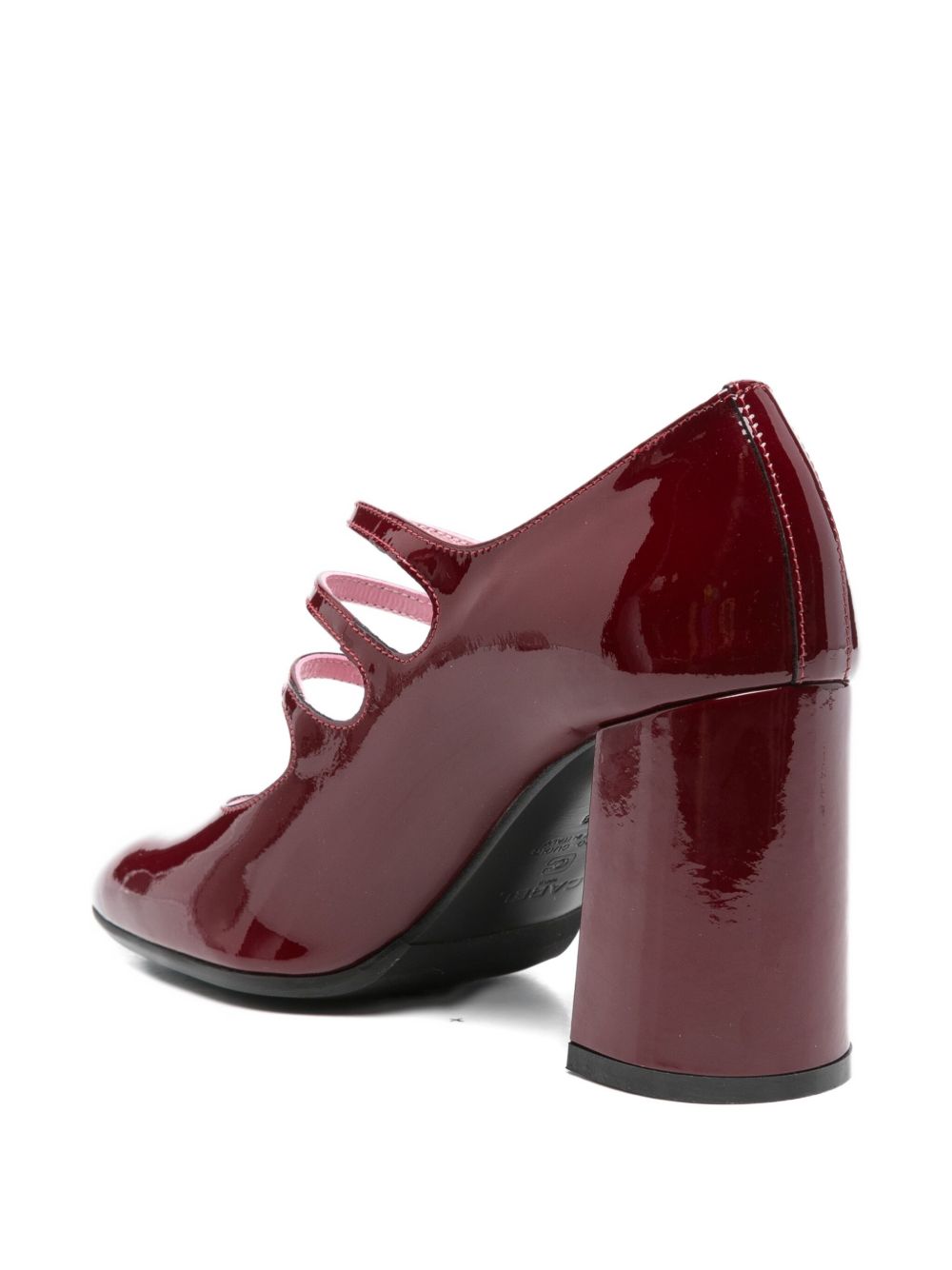CAREL PARIS Patent Leather Pumps with Triple Buckle Fastening