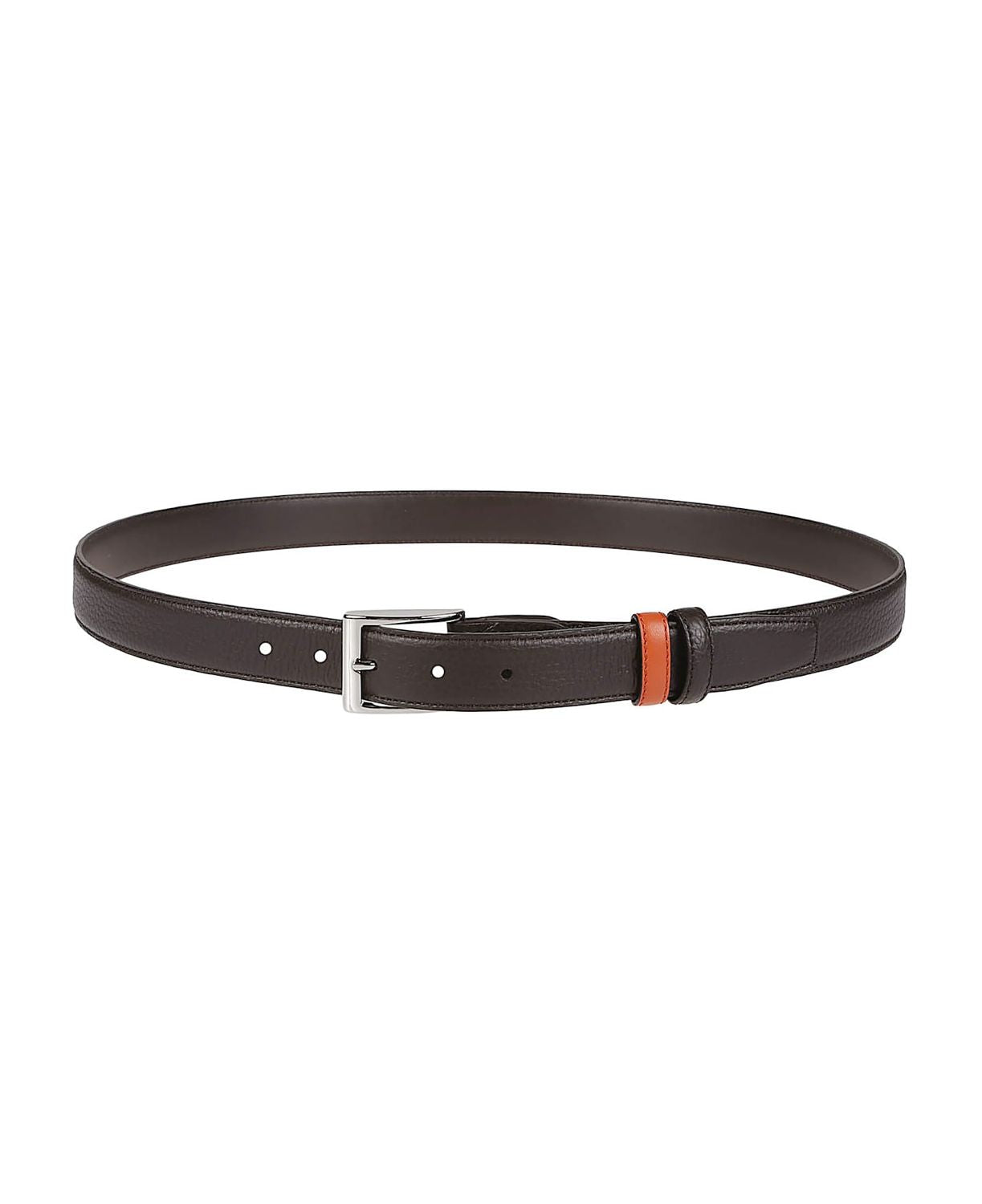 HOGAN Grained Texture Leather Belt